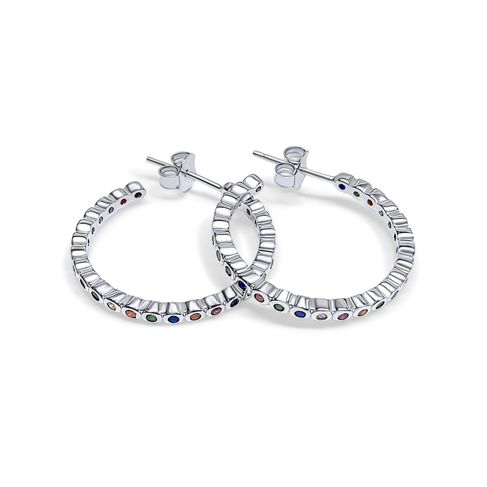 Ασημένια σκουλαρίκια με πέτρες ζιργκόν