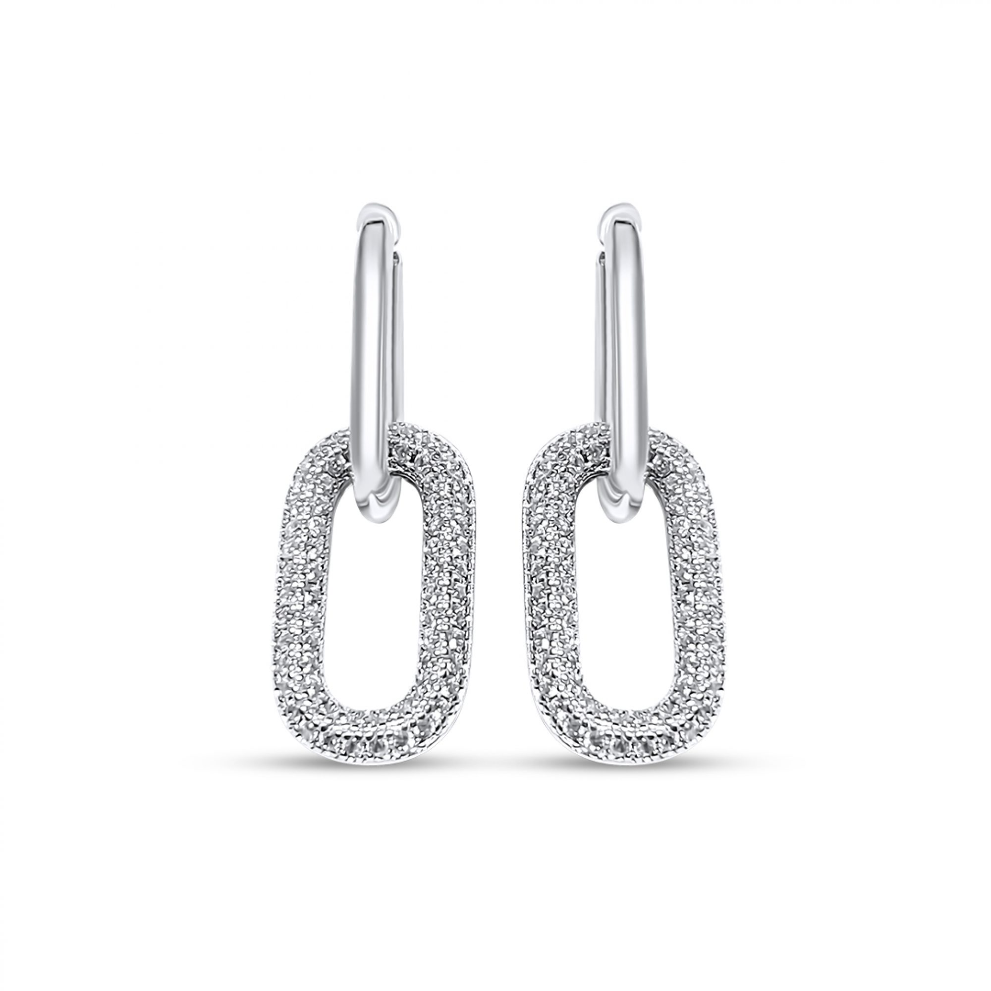 Silver earrings with zircon stones