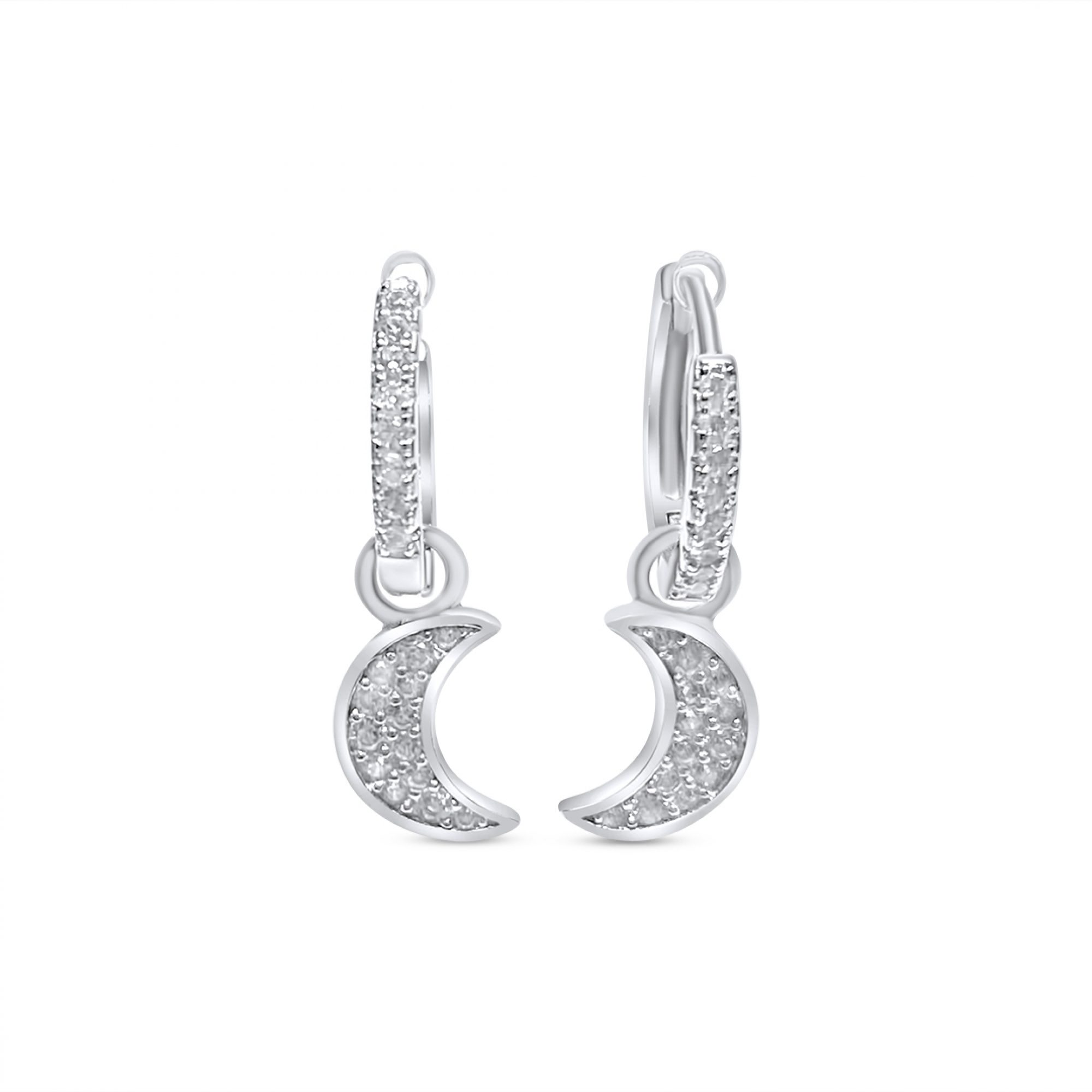 Silver earrings with zircon stones