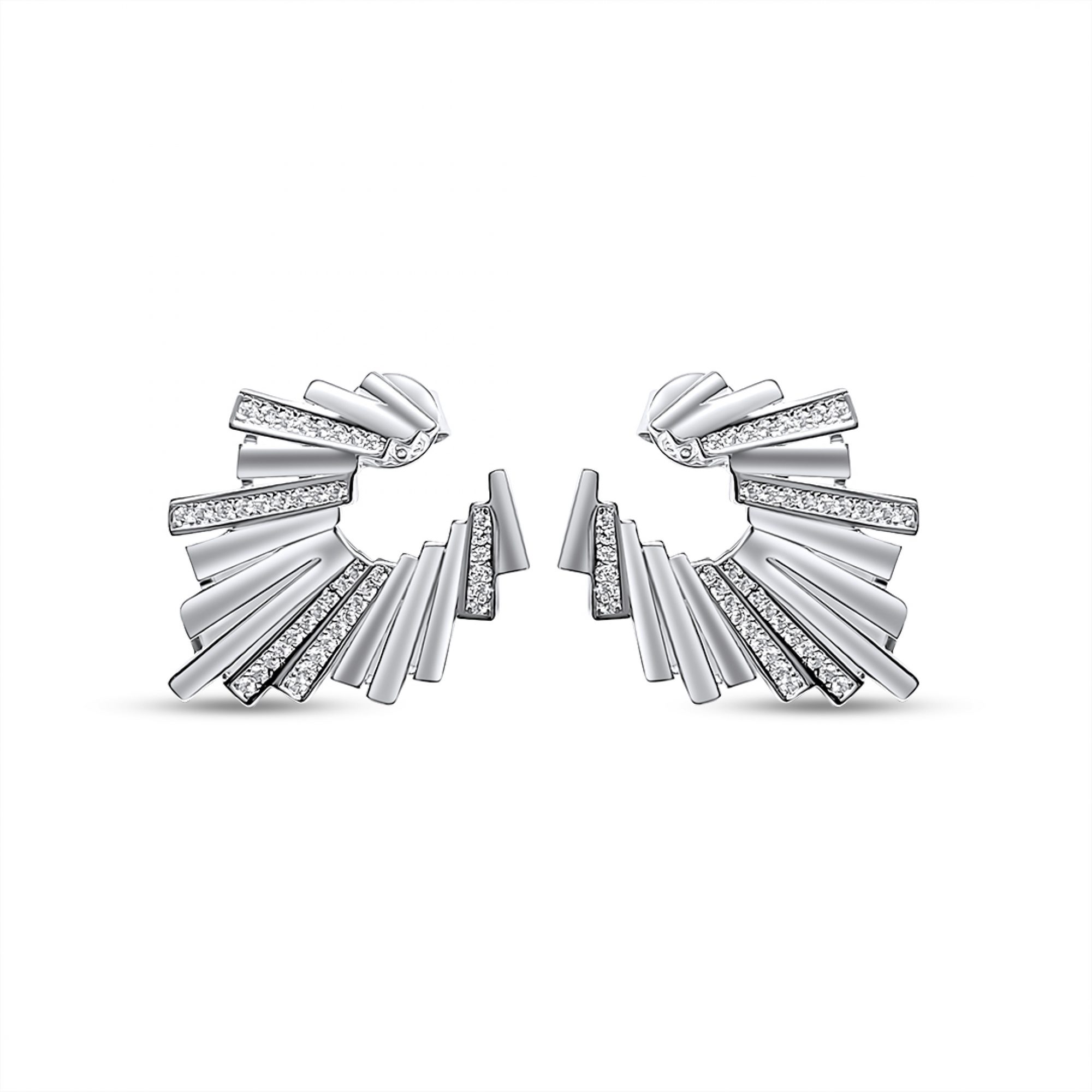 Silver earrings with zircon stones