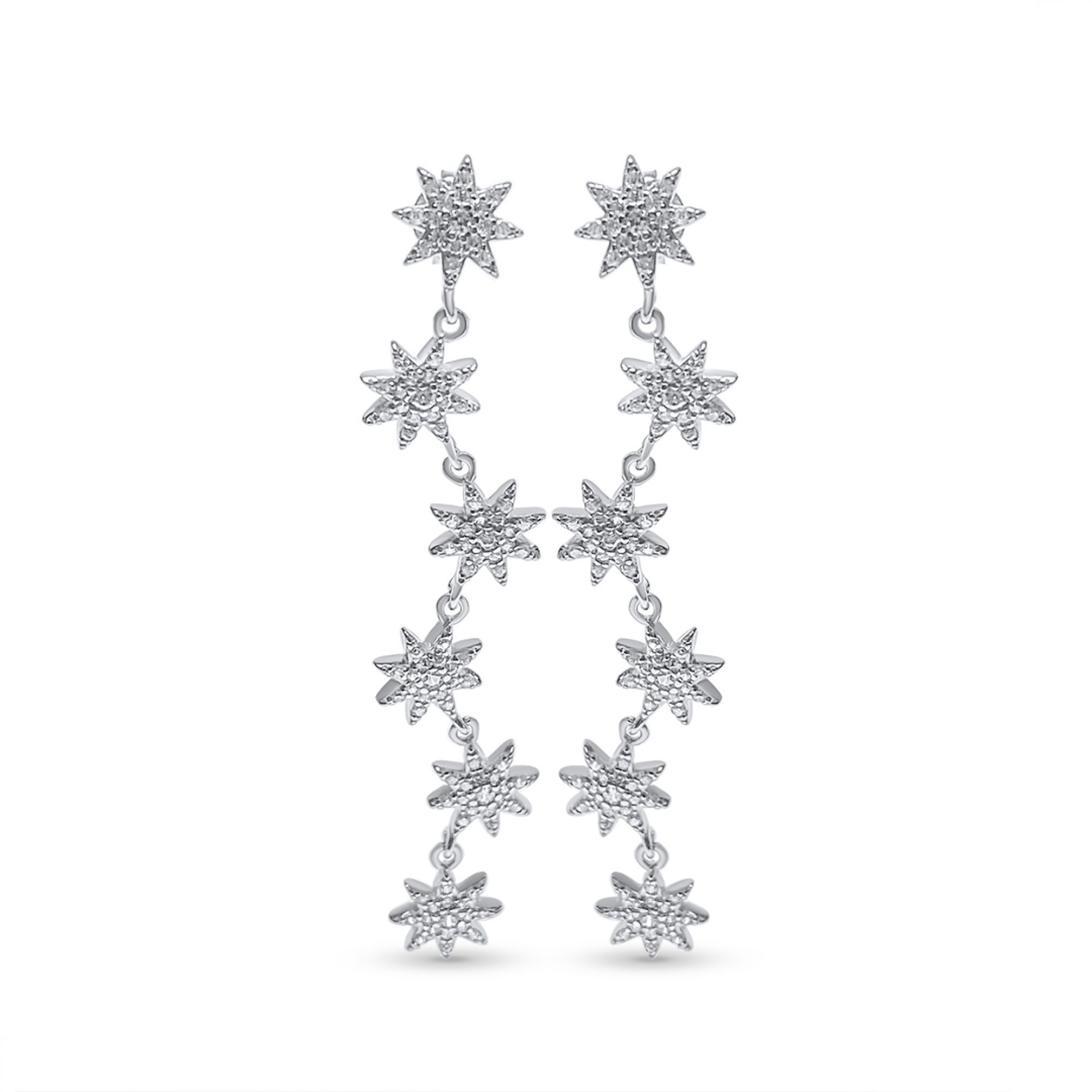 Ασημένια σκουλαρίκια με πέτρες ζιργκόν