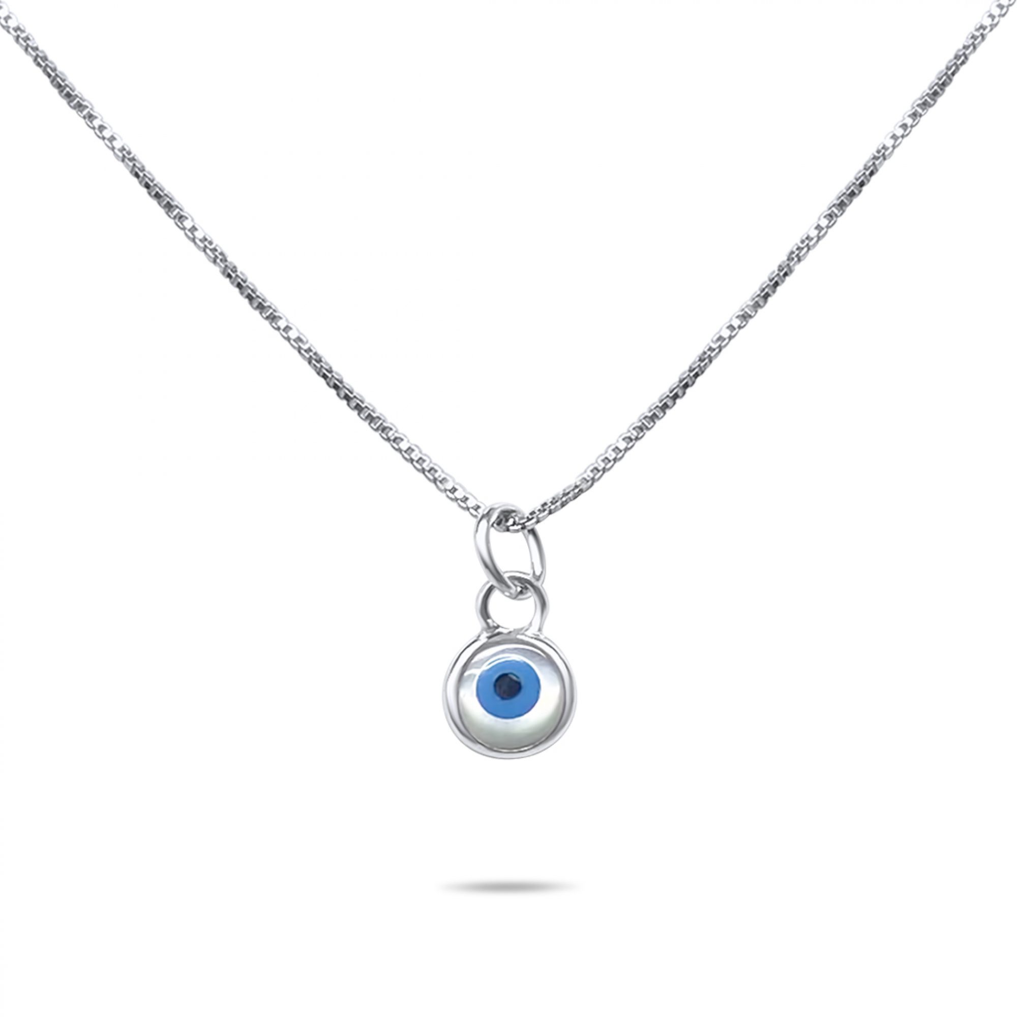 Eye pendant necklace with mother of pearl