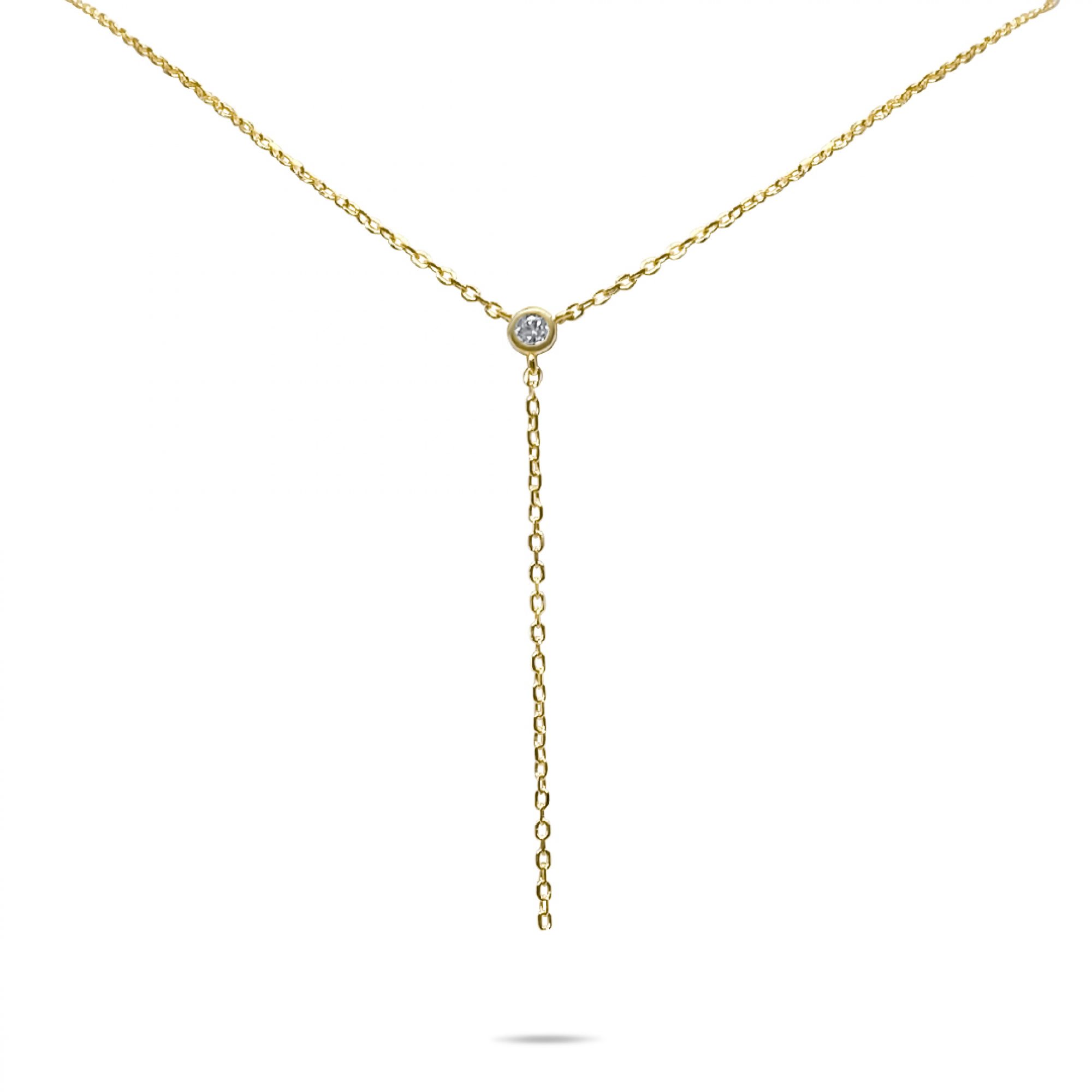 Κολιέ μάτι με πέτρες ζιργκόν επίχρυσο