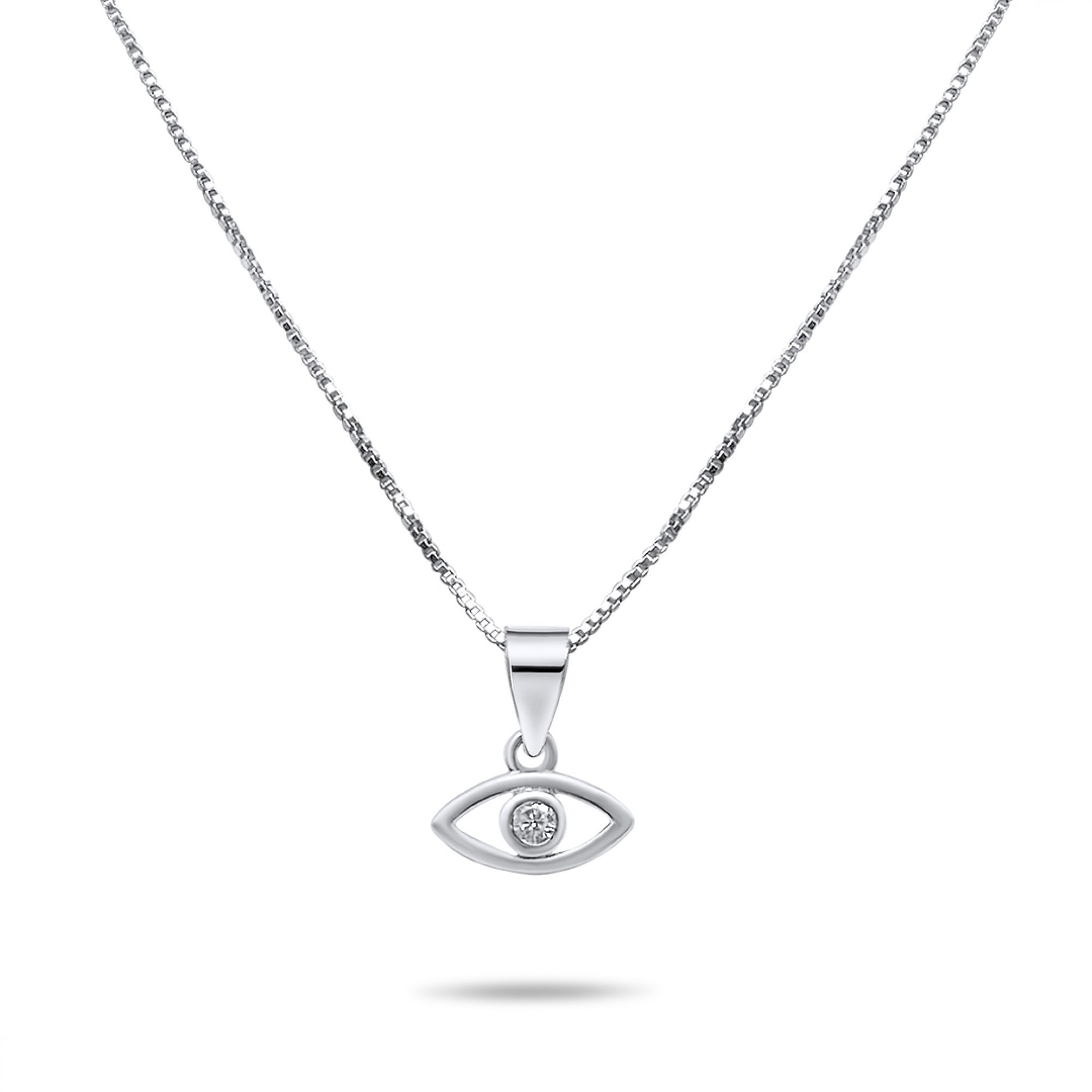 Eye pendant necklace with zircon stone