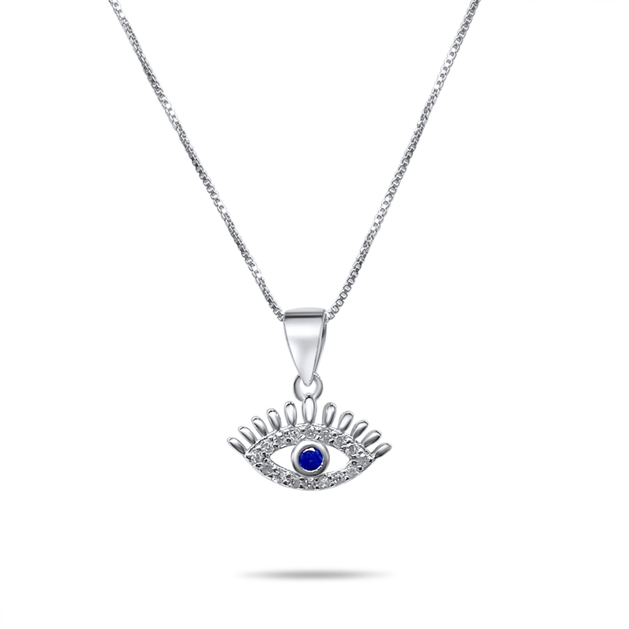 Κολιέ μάτι με πέτρες ζιργκόν