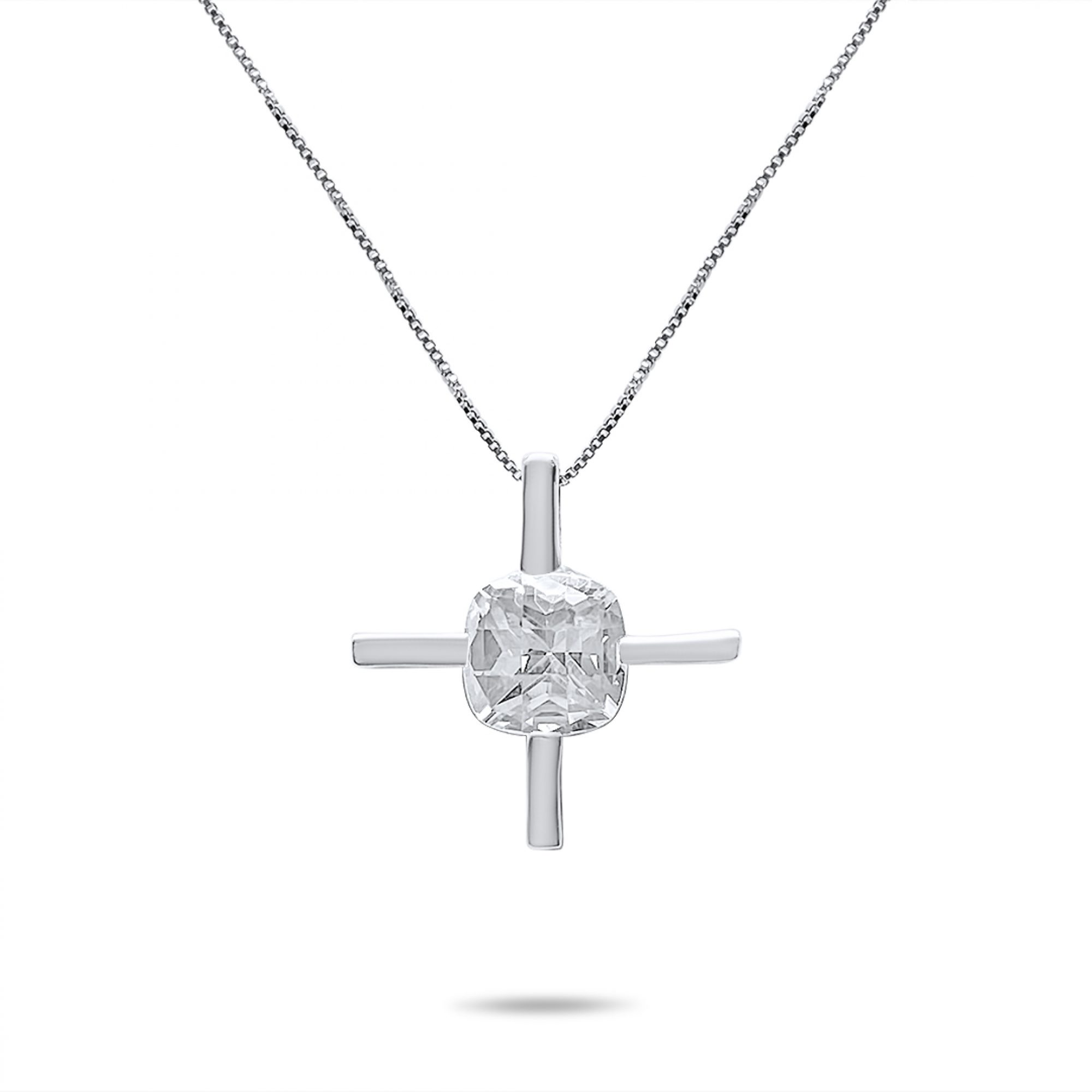 Cross necklace with zircon stone