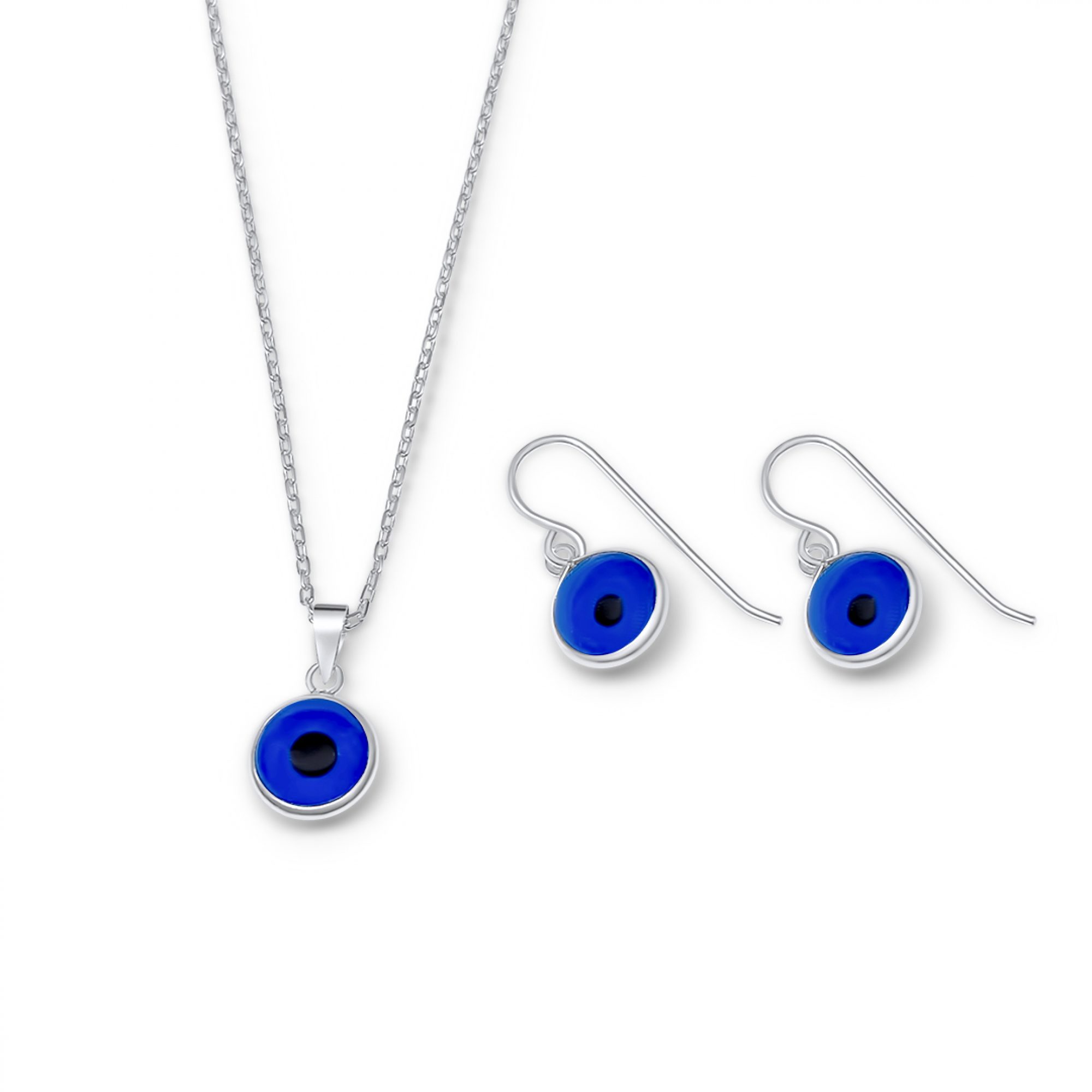 Σετ κολιέ και σκουλαρίκια κρεμαστά μάτι