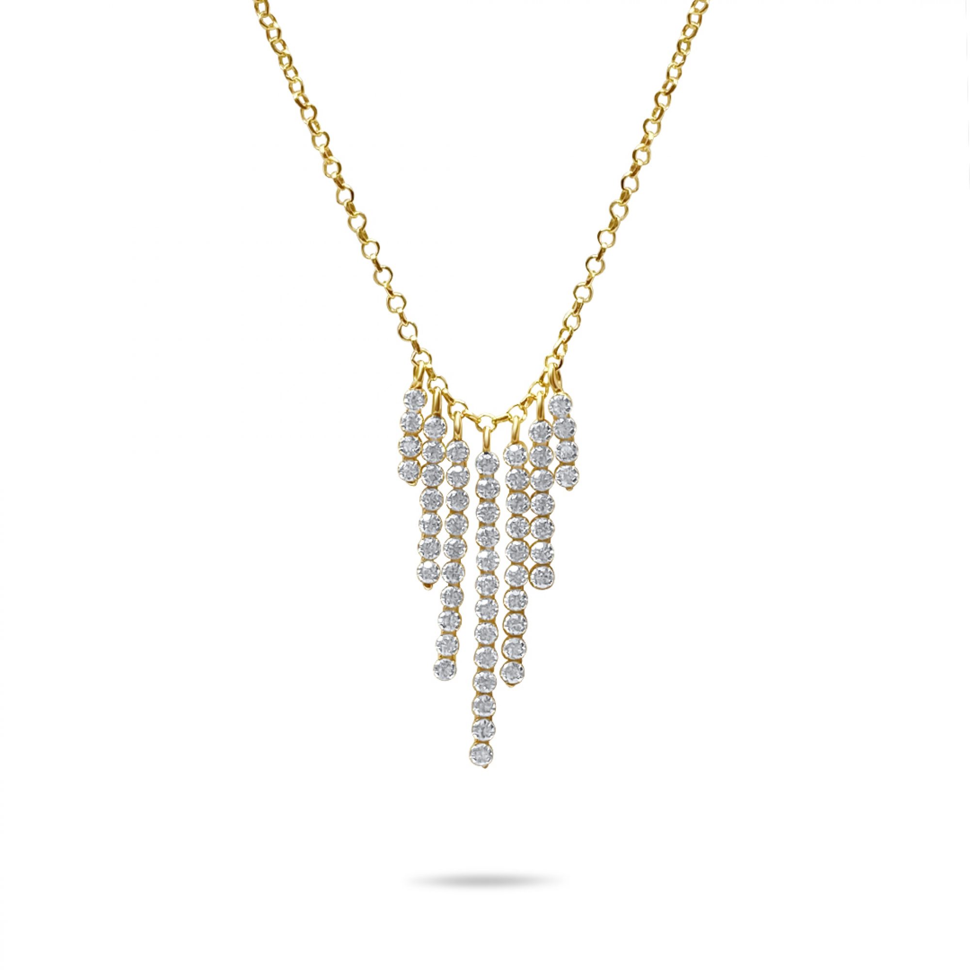 Gold plated necklace with zircon stones 
