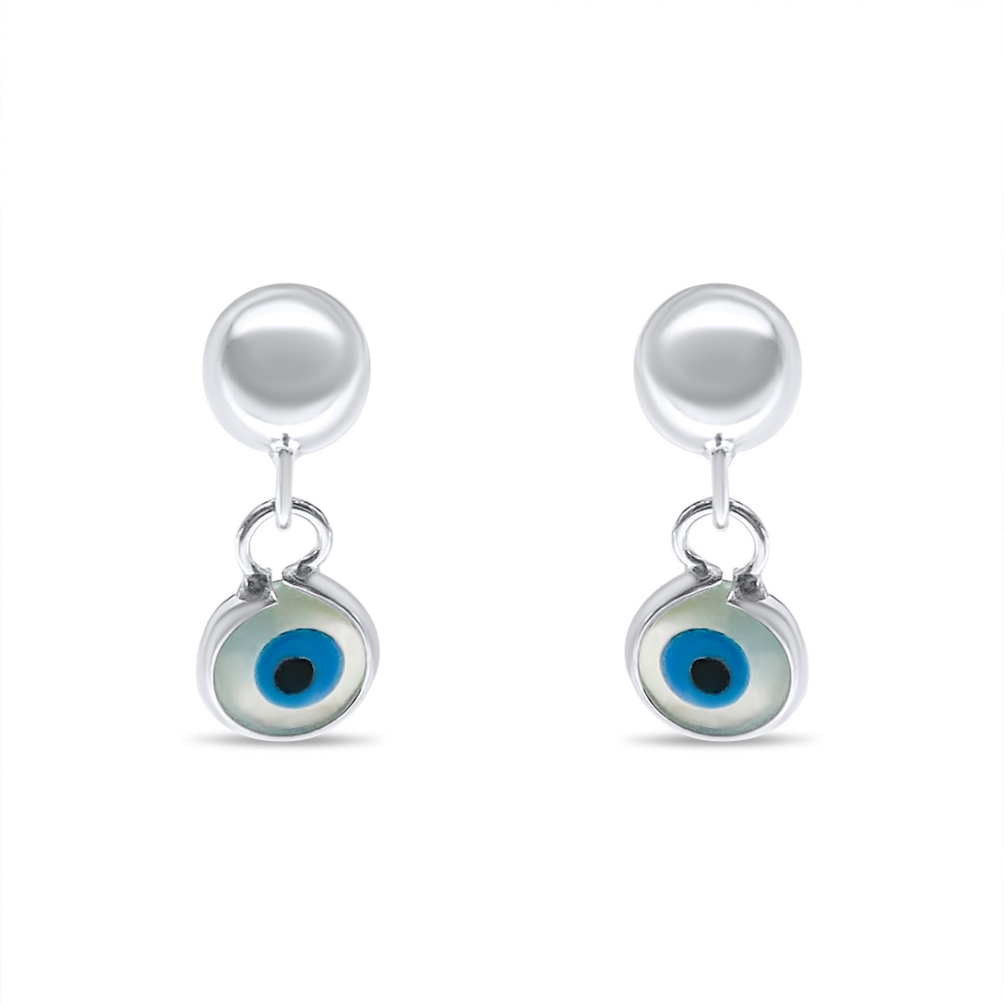 Σκουλαρίκια καρφωτά μάτι με φίλντισι