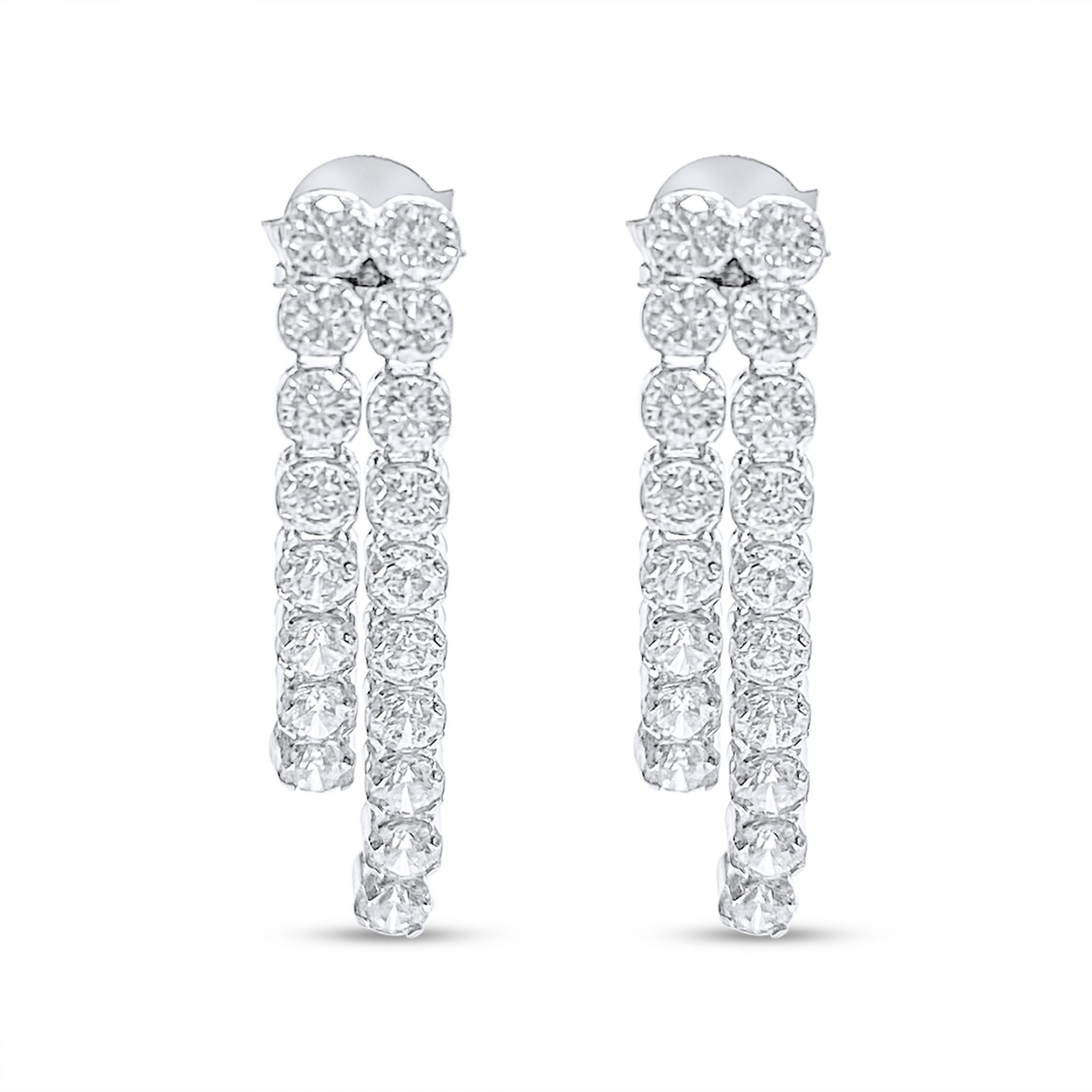 Ασημένια σκουλαρίκια με πέτρες ζιργκόν