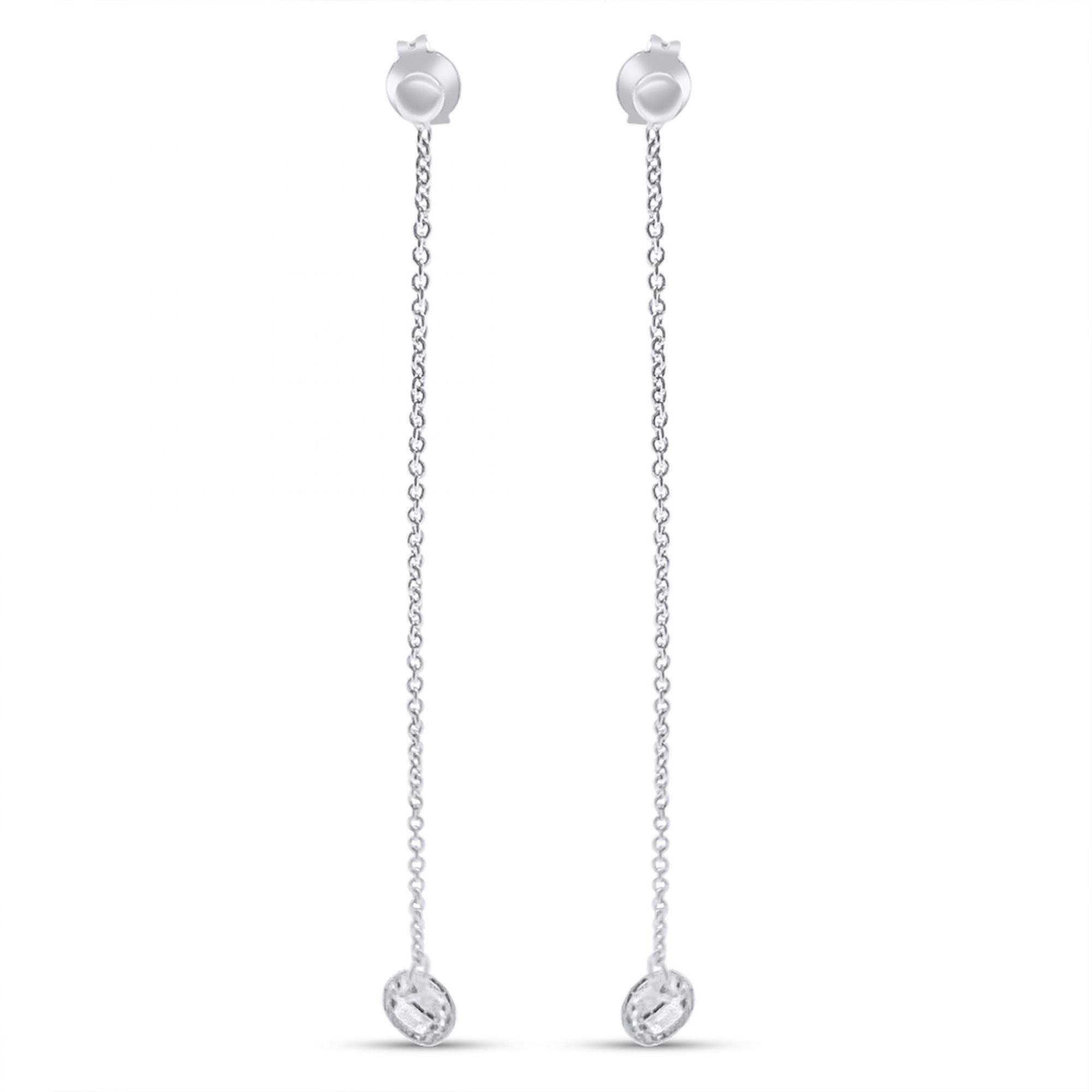 Σκουλαρίκια αλυσιδωτά με πέτρες ζιργκόν