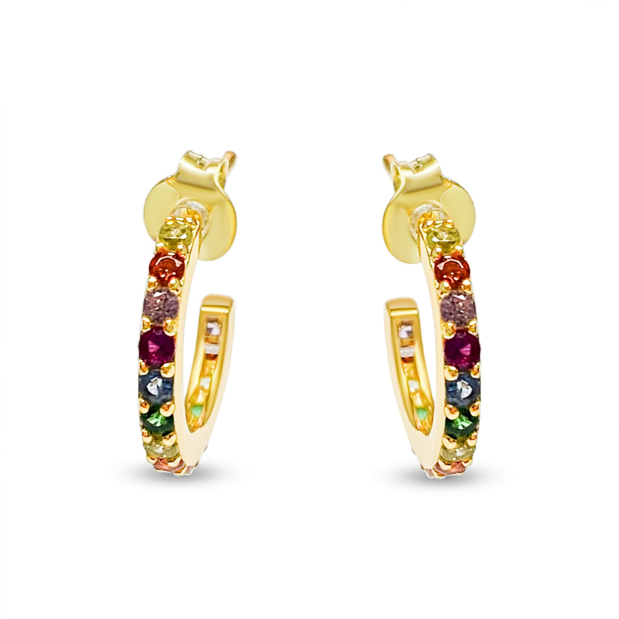 Επίχρυσα σκουλαρίκια με πέτρες ζιργκόν