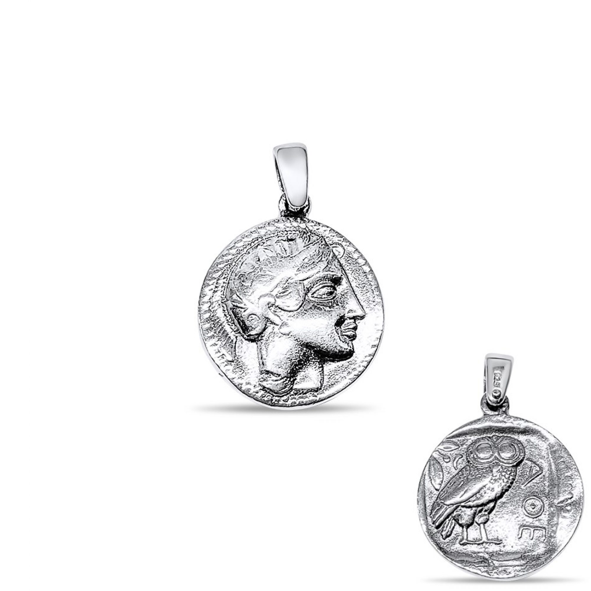 Κρεμαστό διπλής όψης με τη θεά Αθηνά και την κουκουβάγια σύμβολό της