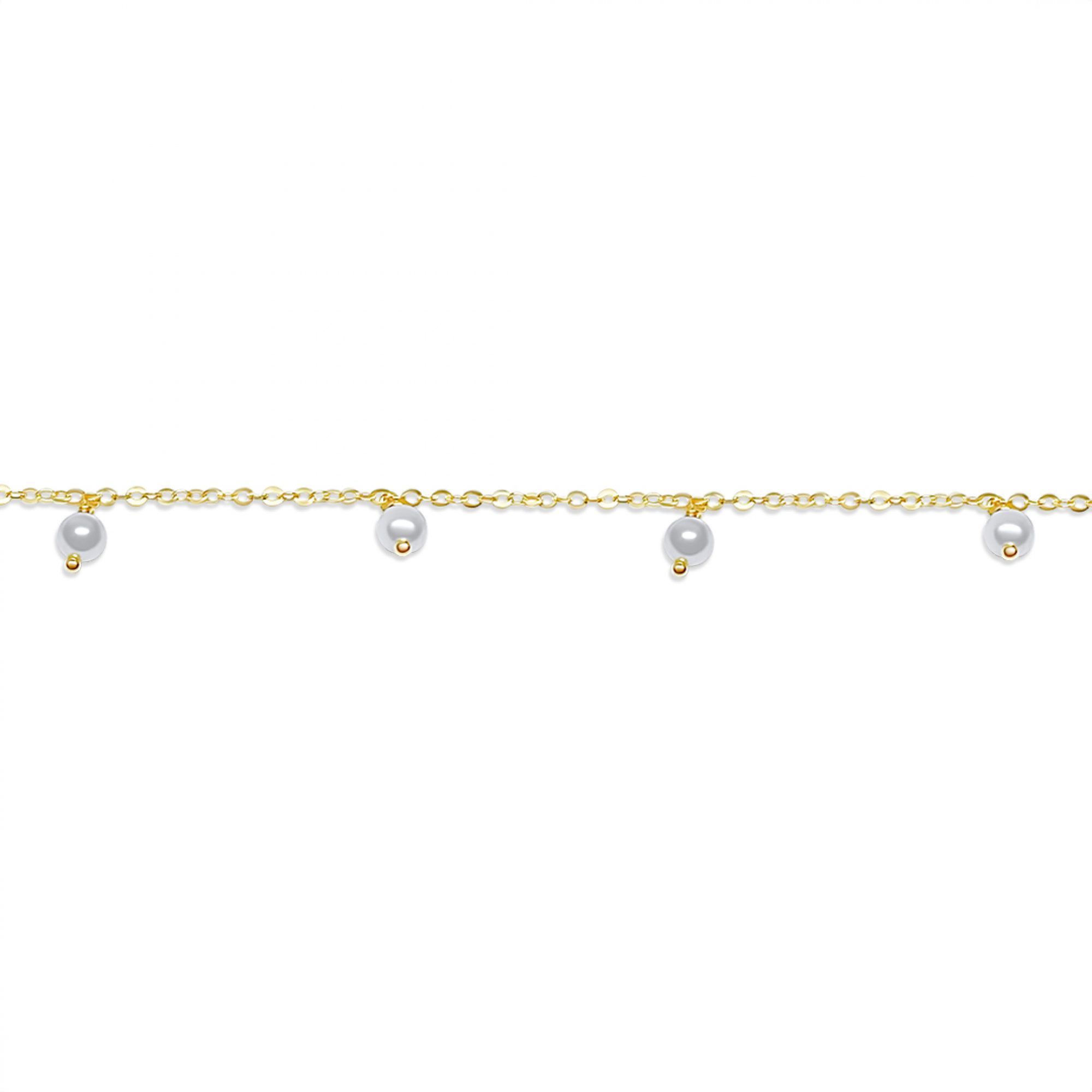 Gold plated bracelet with pearls