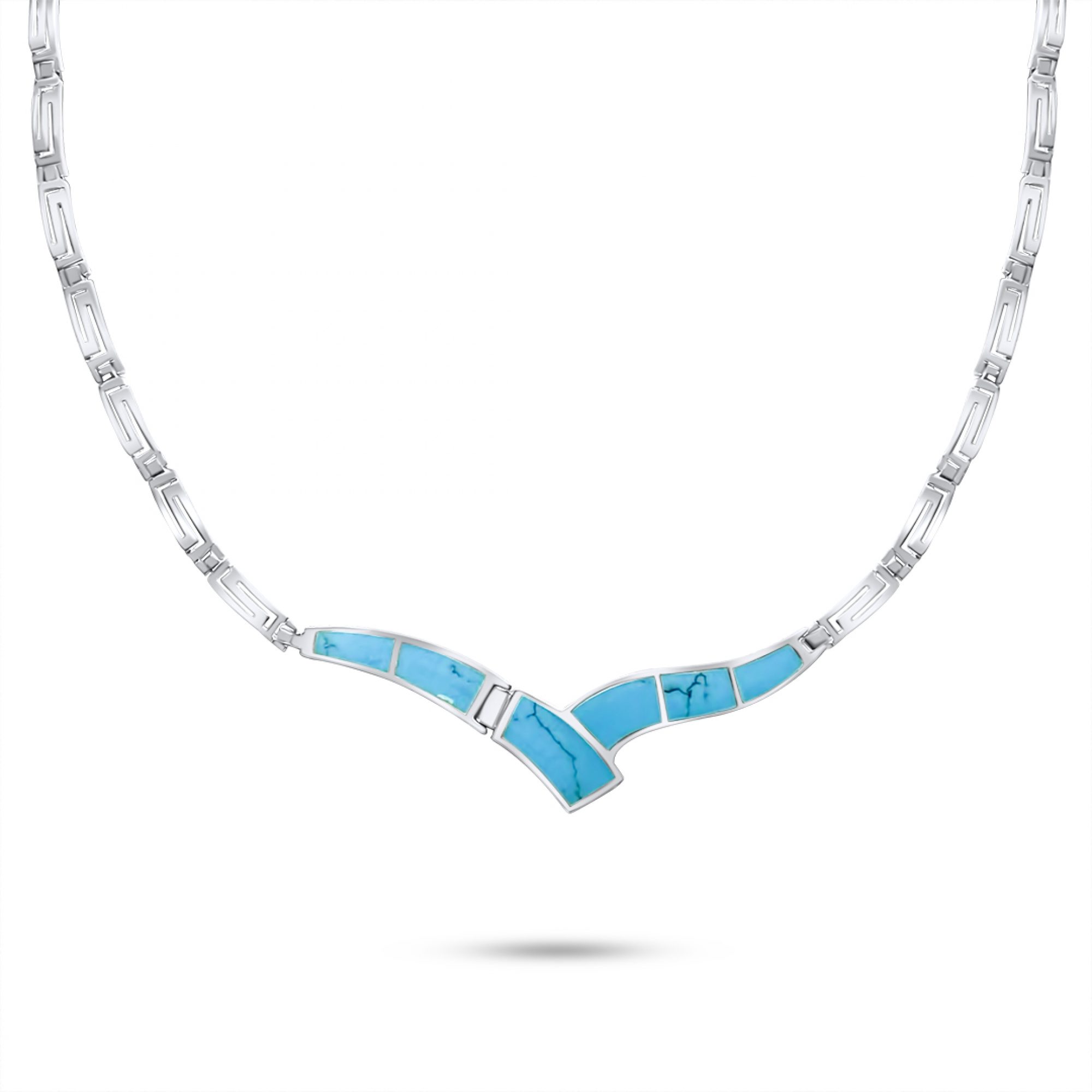 Κολιέ μαίανδρος με πέτρες τιρκουάζ