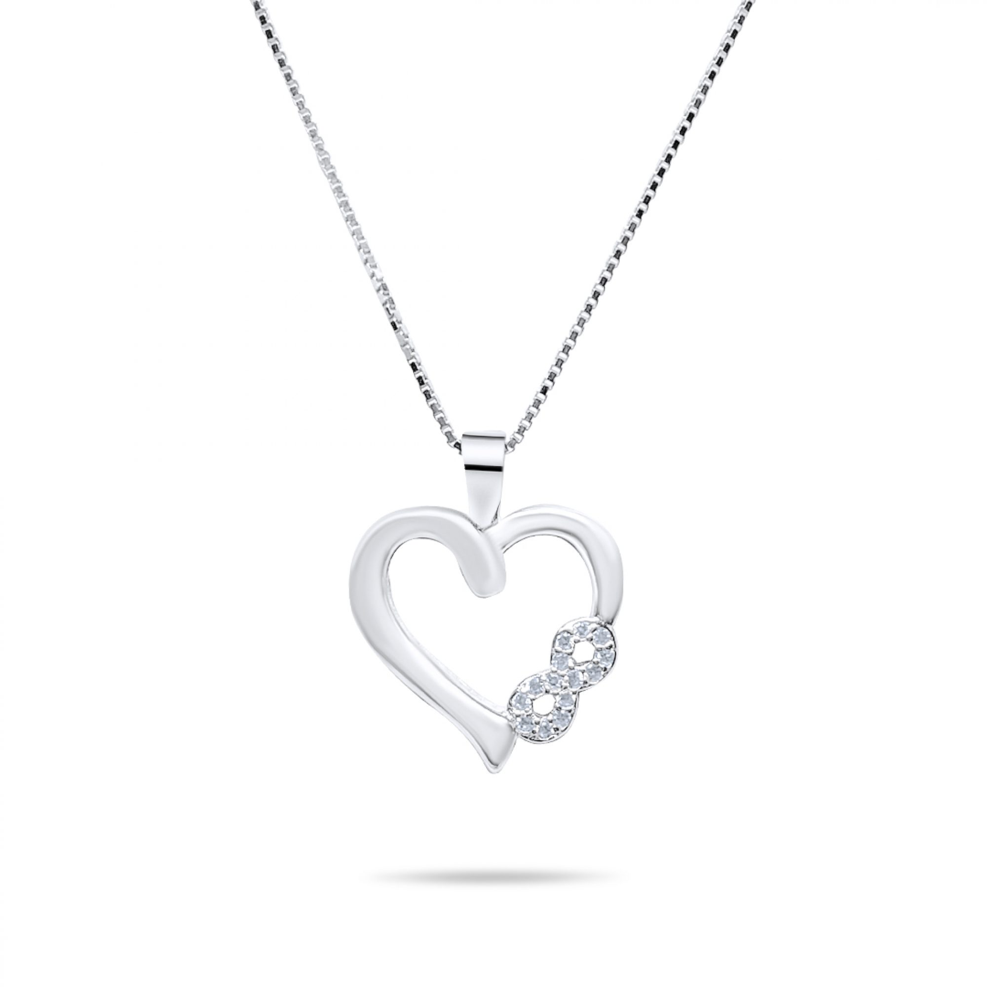 Heart necklace with zircon stones