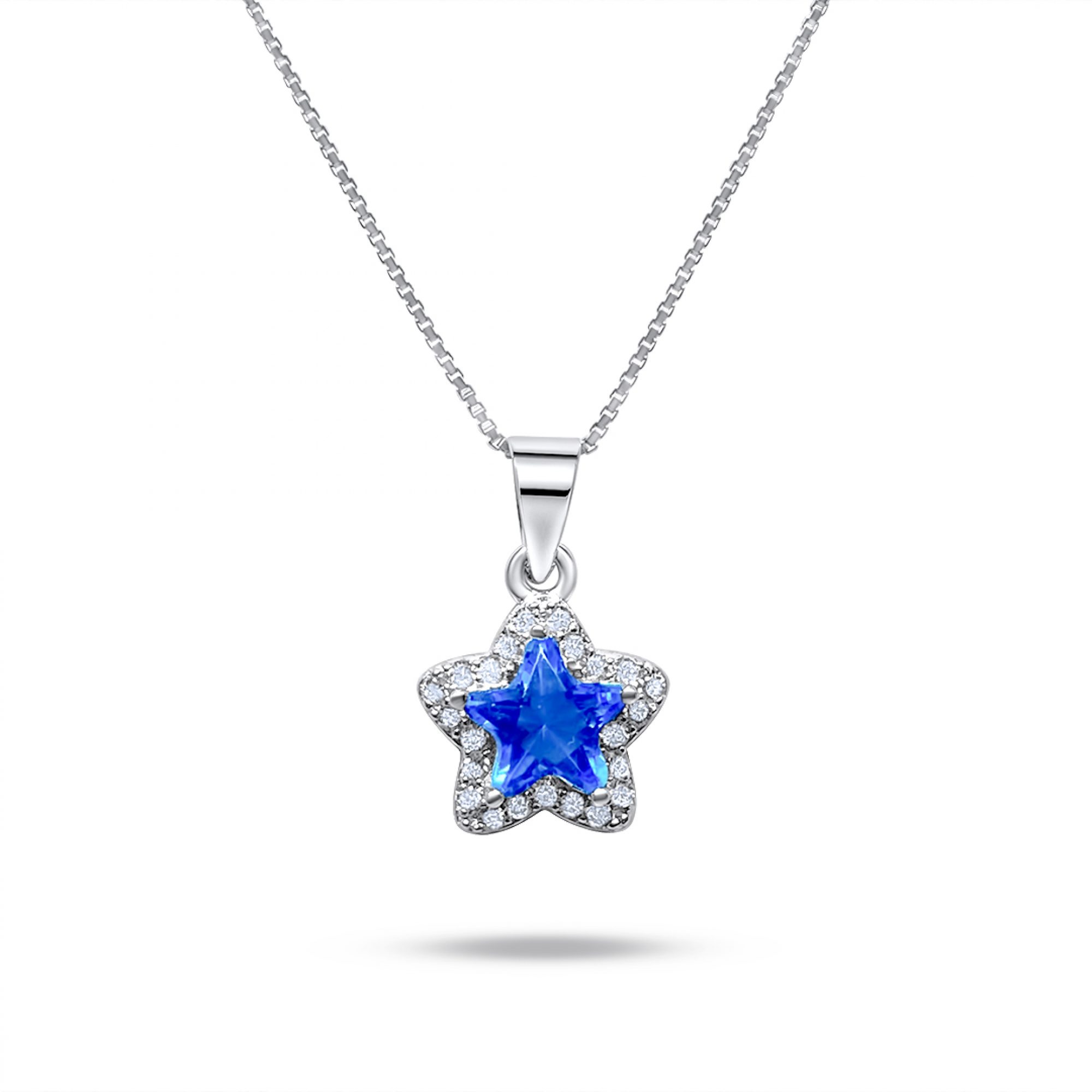 Κολιέ με πέτρες ζιργκόν και άκουα μαρίν