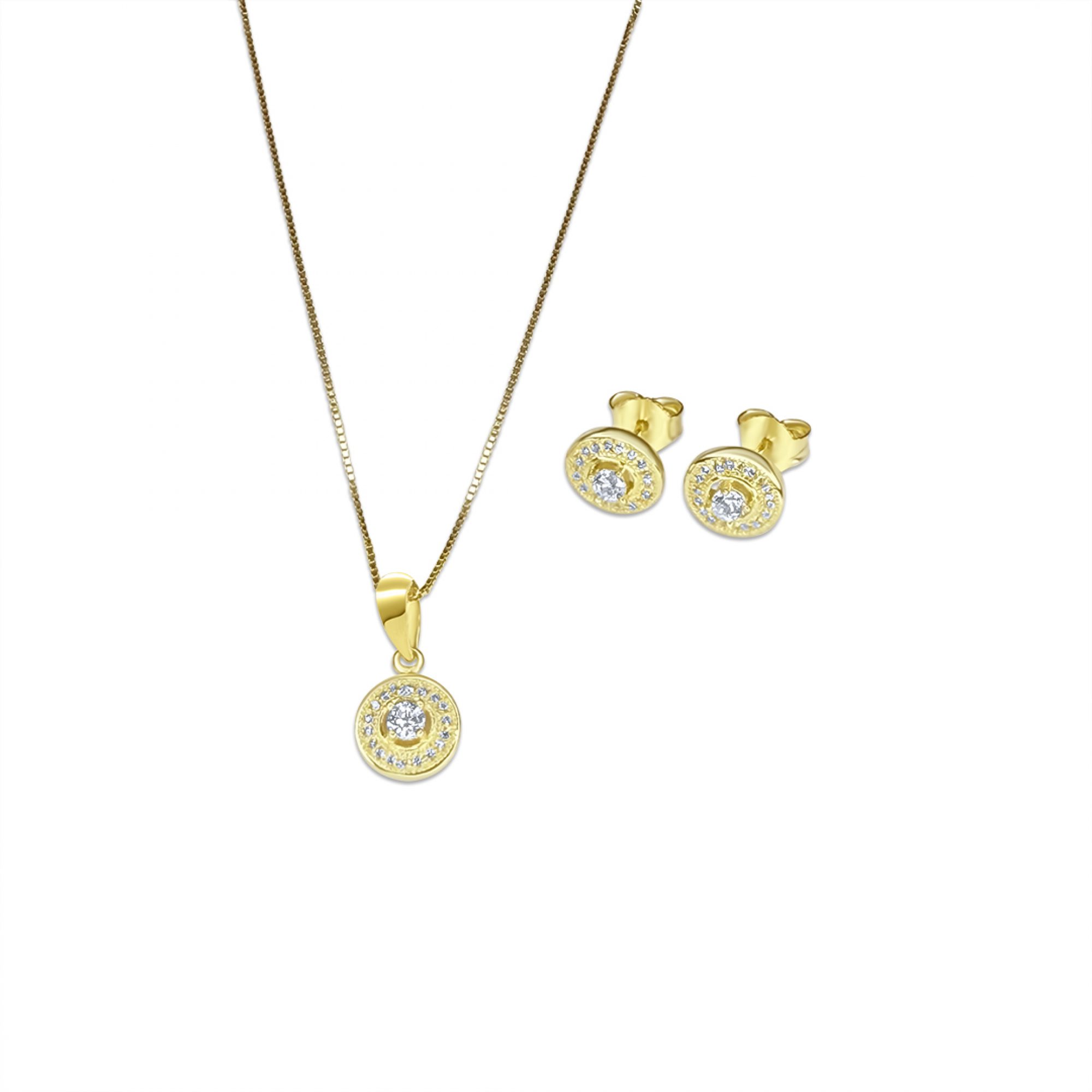 Gold plated set with zircon stones