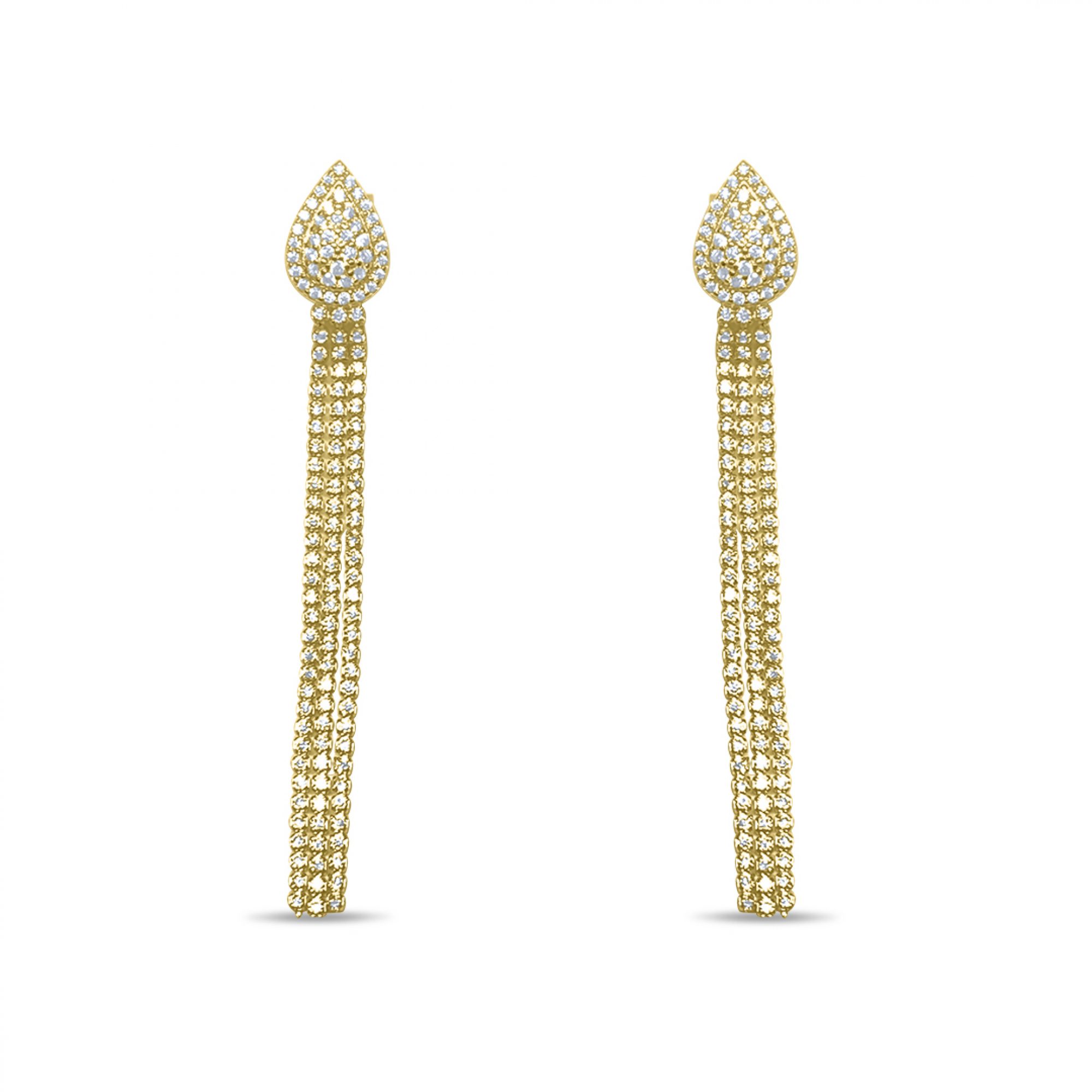 Επίχρυσα σκουλαρίκια με πέτρες ζιργκόν