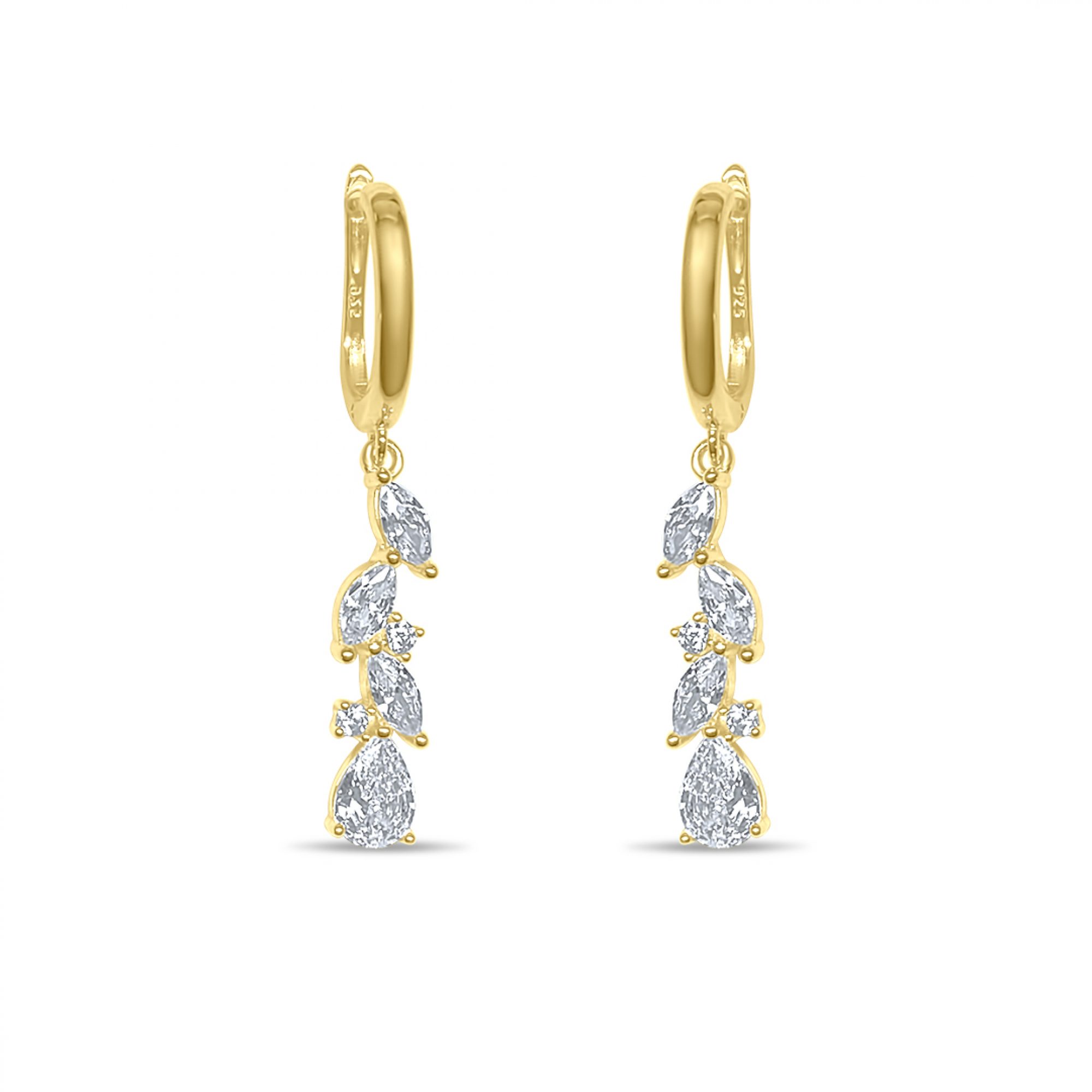 Gold plated earrings with zircon stones