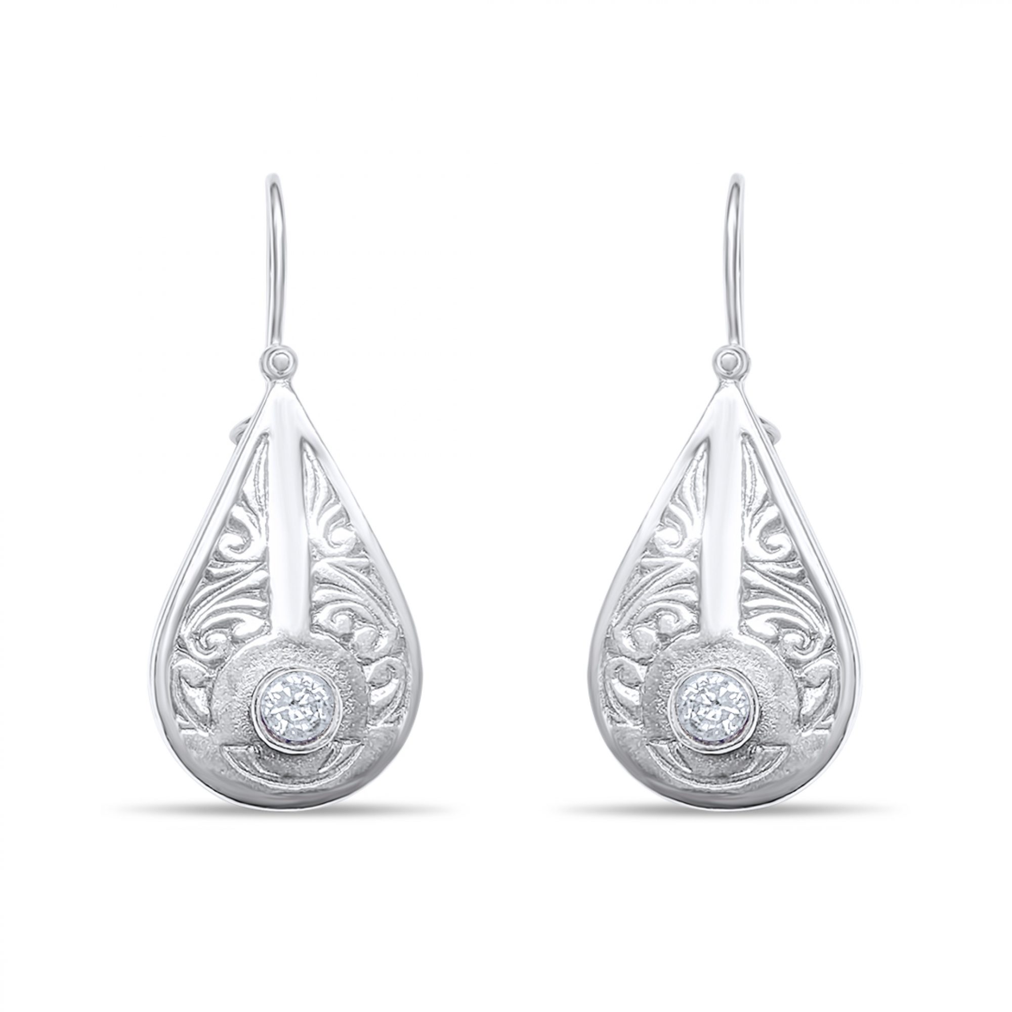 Οξειδωμένα σκουλαρίκια με πέτρες ζιργκόν