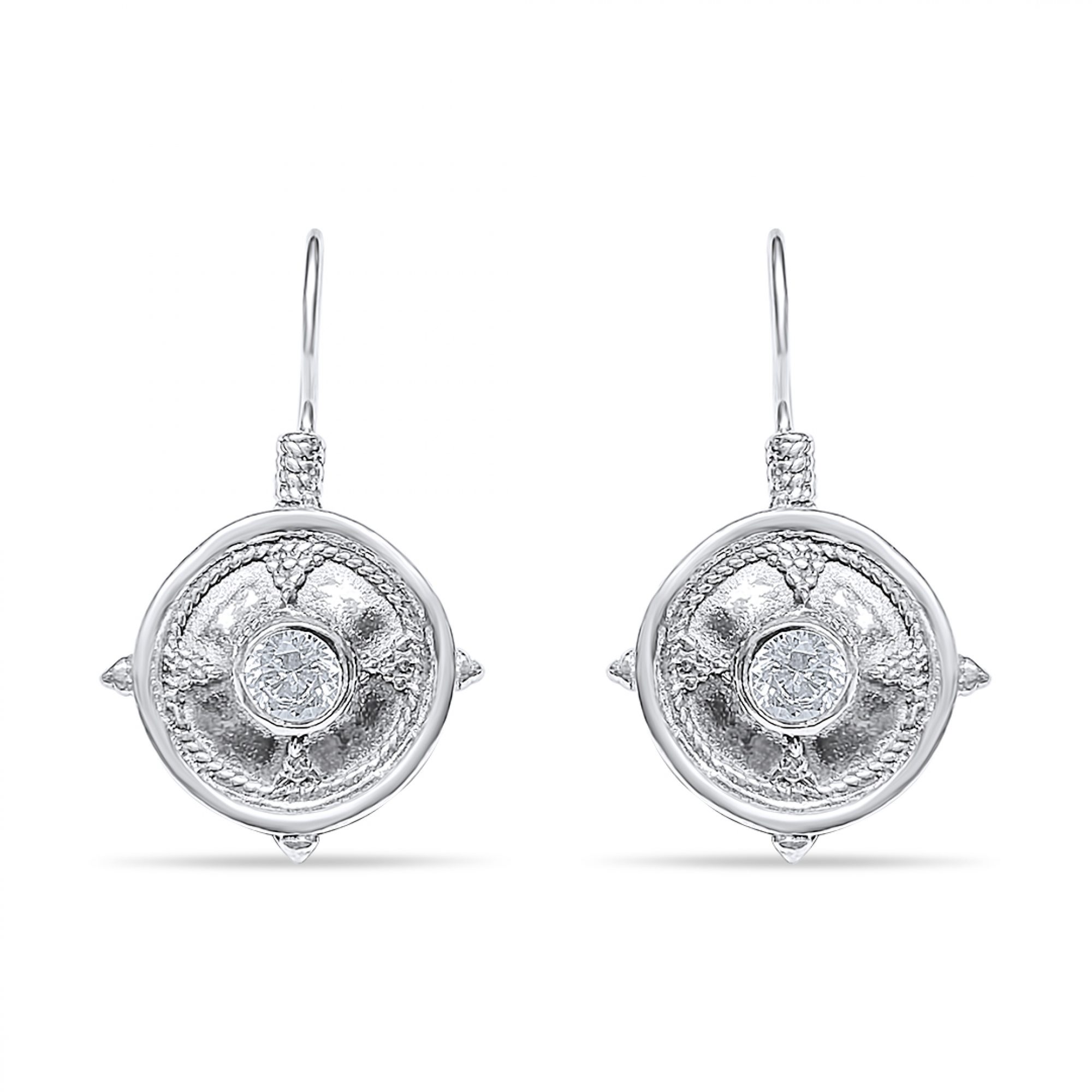 Οξειδωμένα σκουλαρίκια με πέτρες ζιργκόν