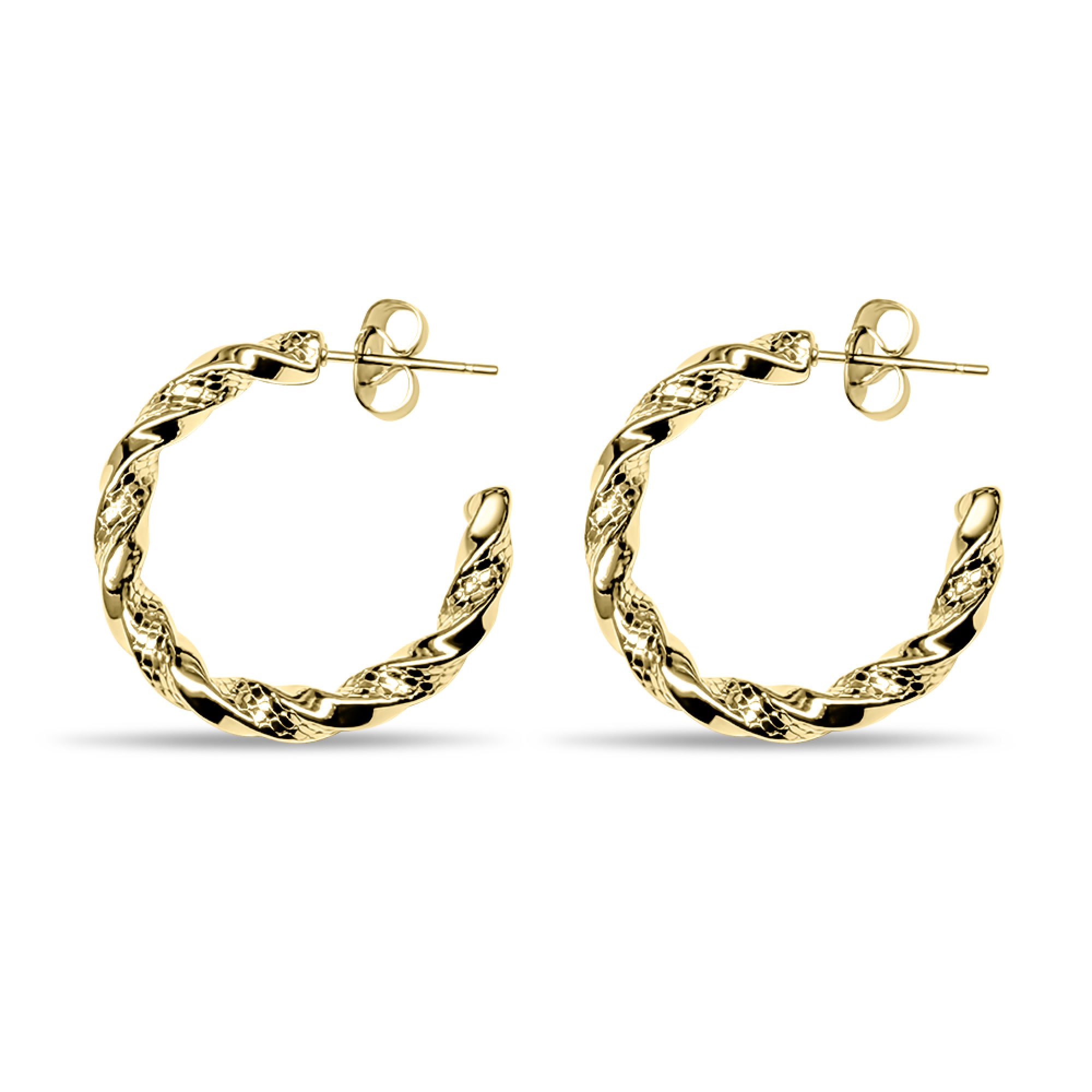 Gold plated steel hoops
