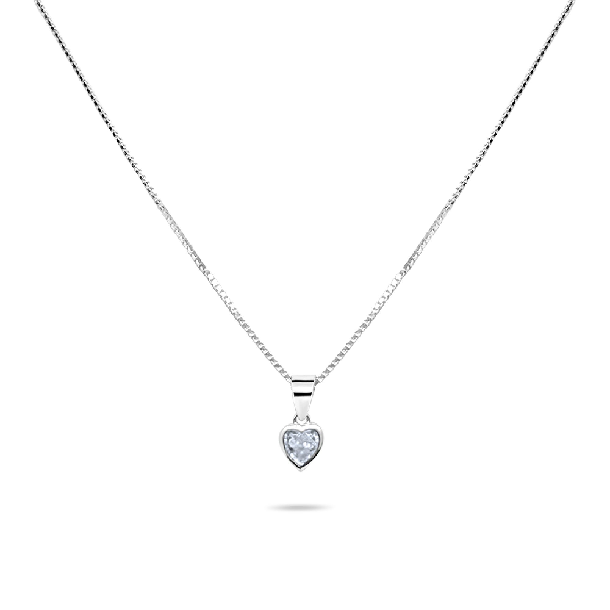 Κολιέ καρδιά με ζιργκόν πέτρα