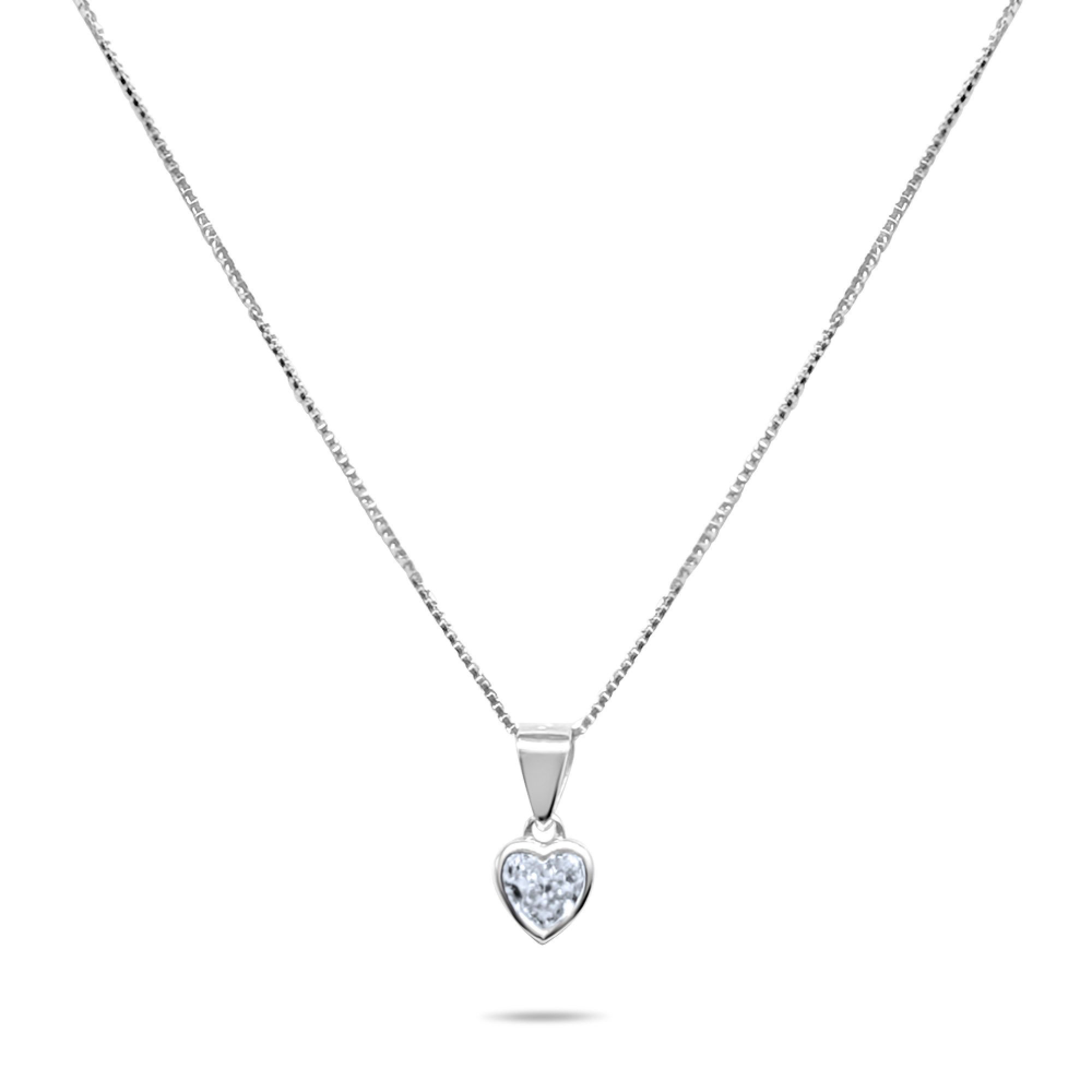 Κολιέ καρδιά με ζιργκόν πέτρα