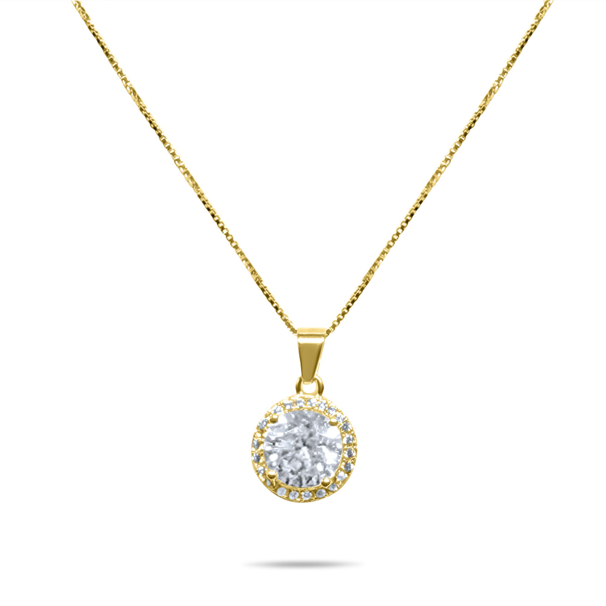 Κολιέ με πέτρες ζιργκόν επίχρυσο