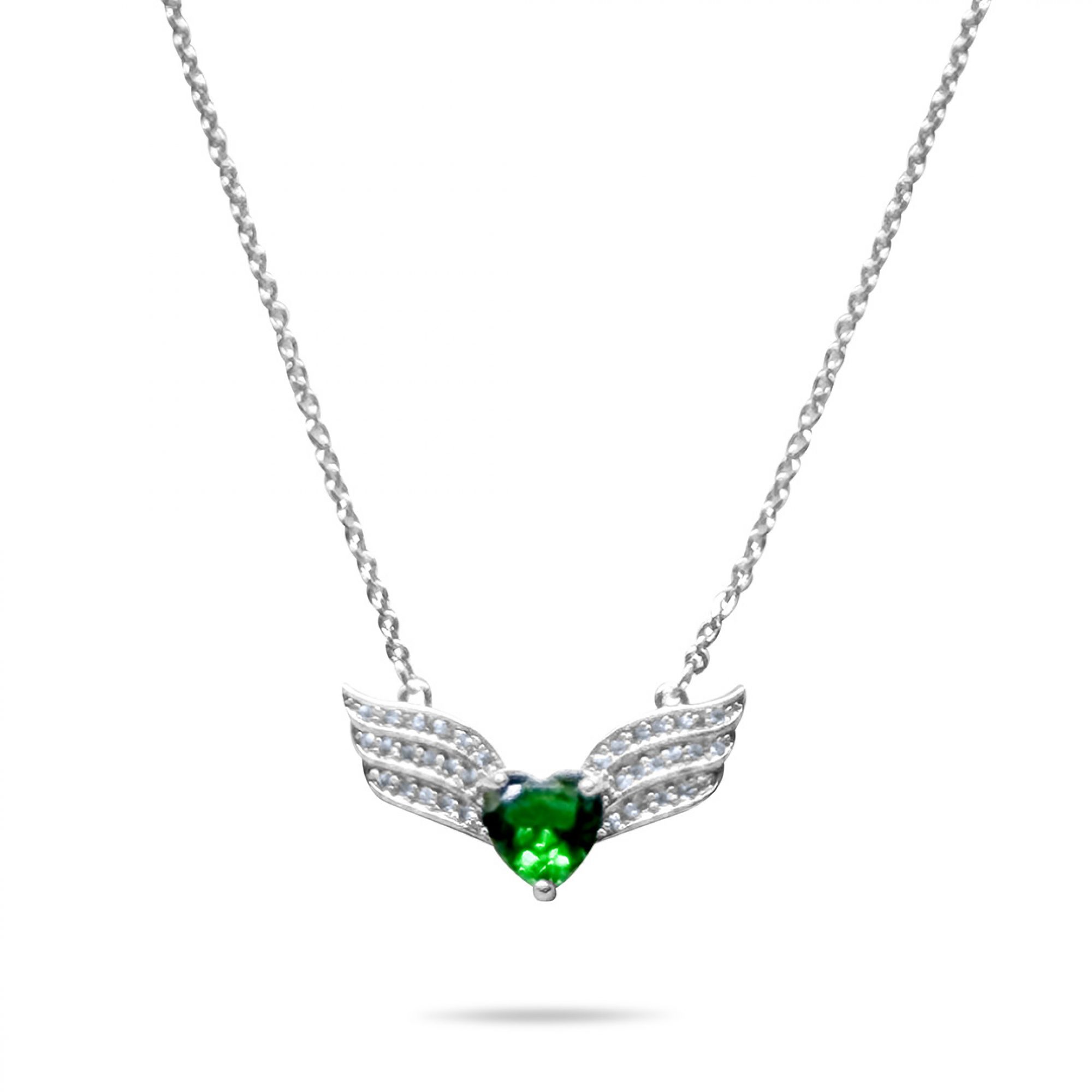 Κολιέ φτερά αγγέλου με καρδιά