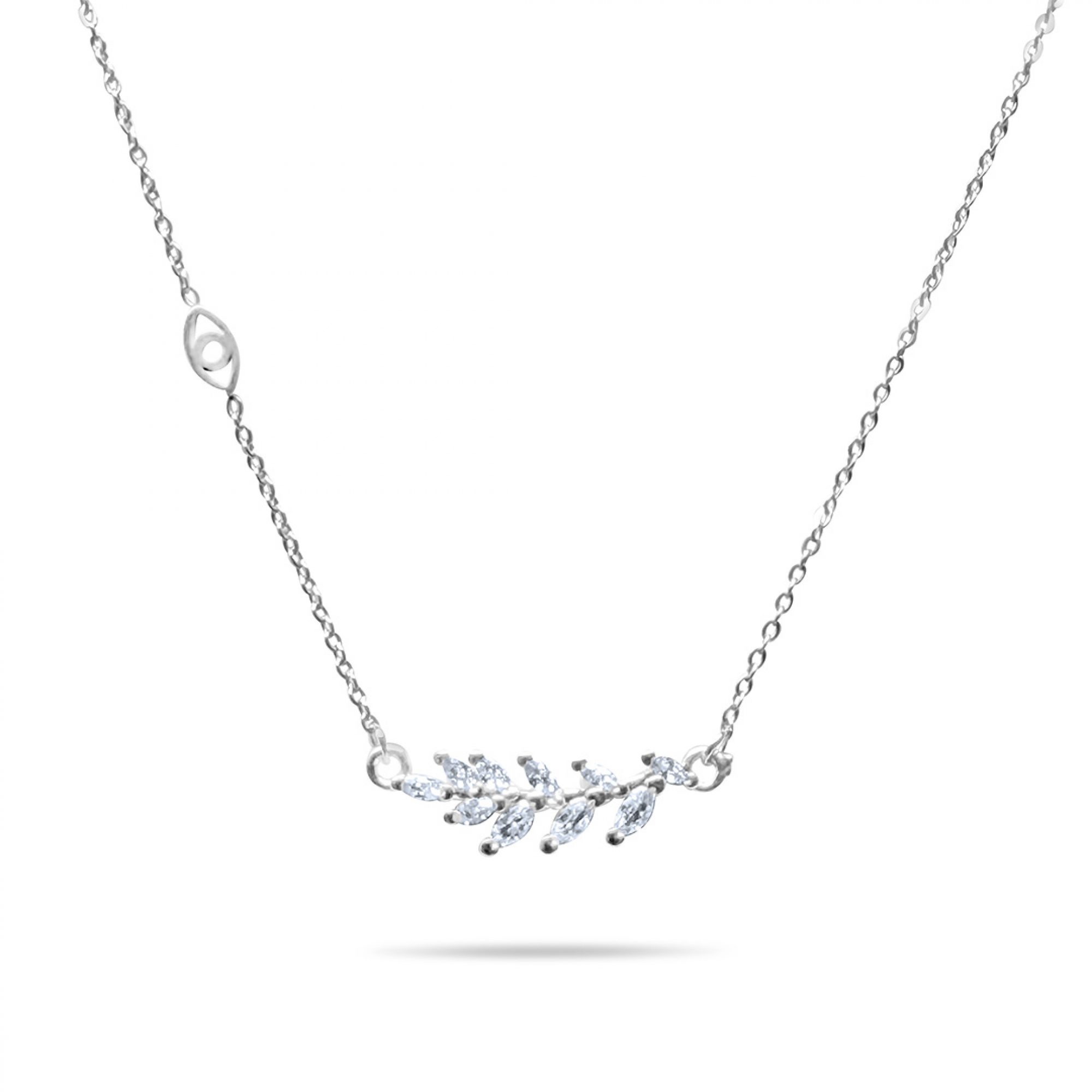 Κολιέ κλαδί ελιάς με ματάκι