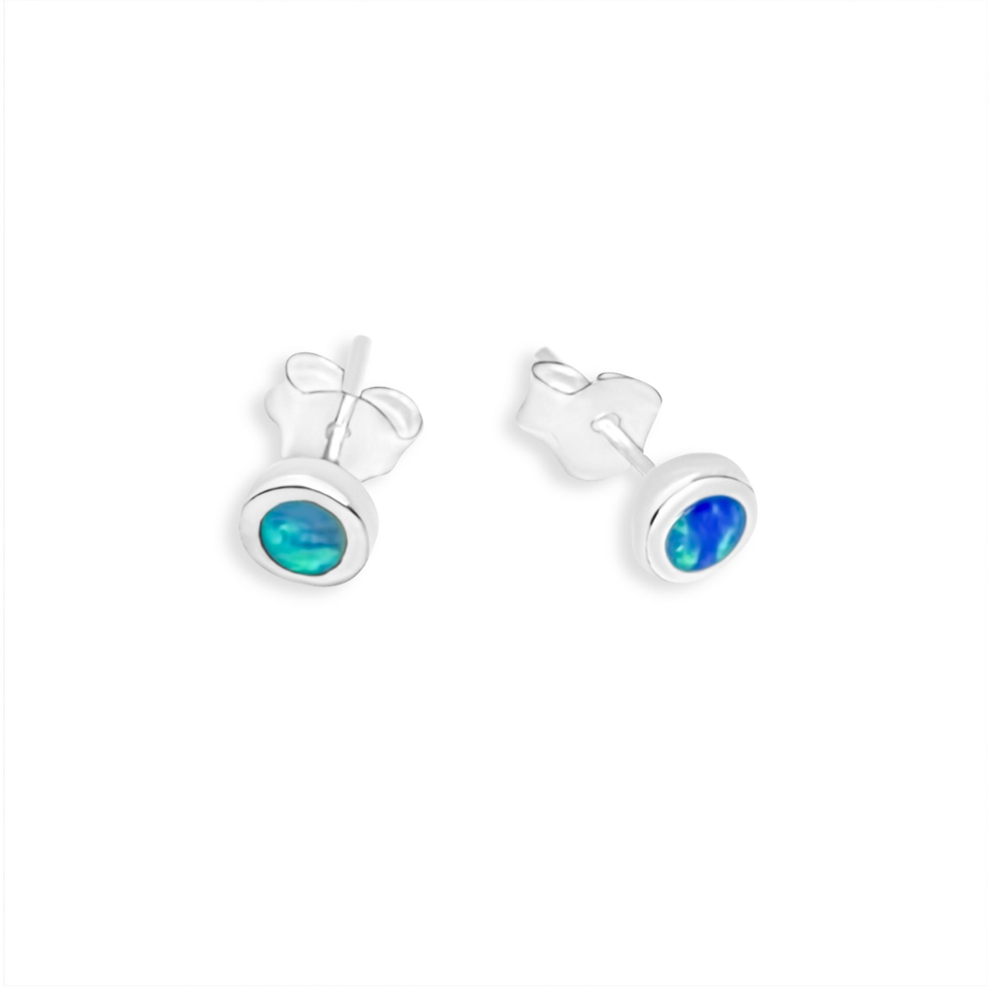 Σκουλαρίκια καρφωτά με πέτρες όπαλ