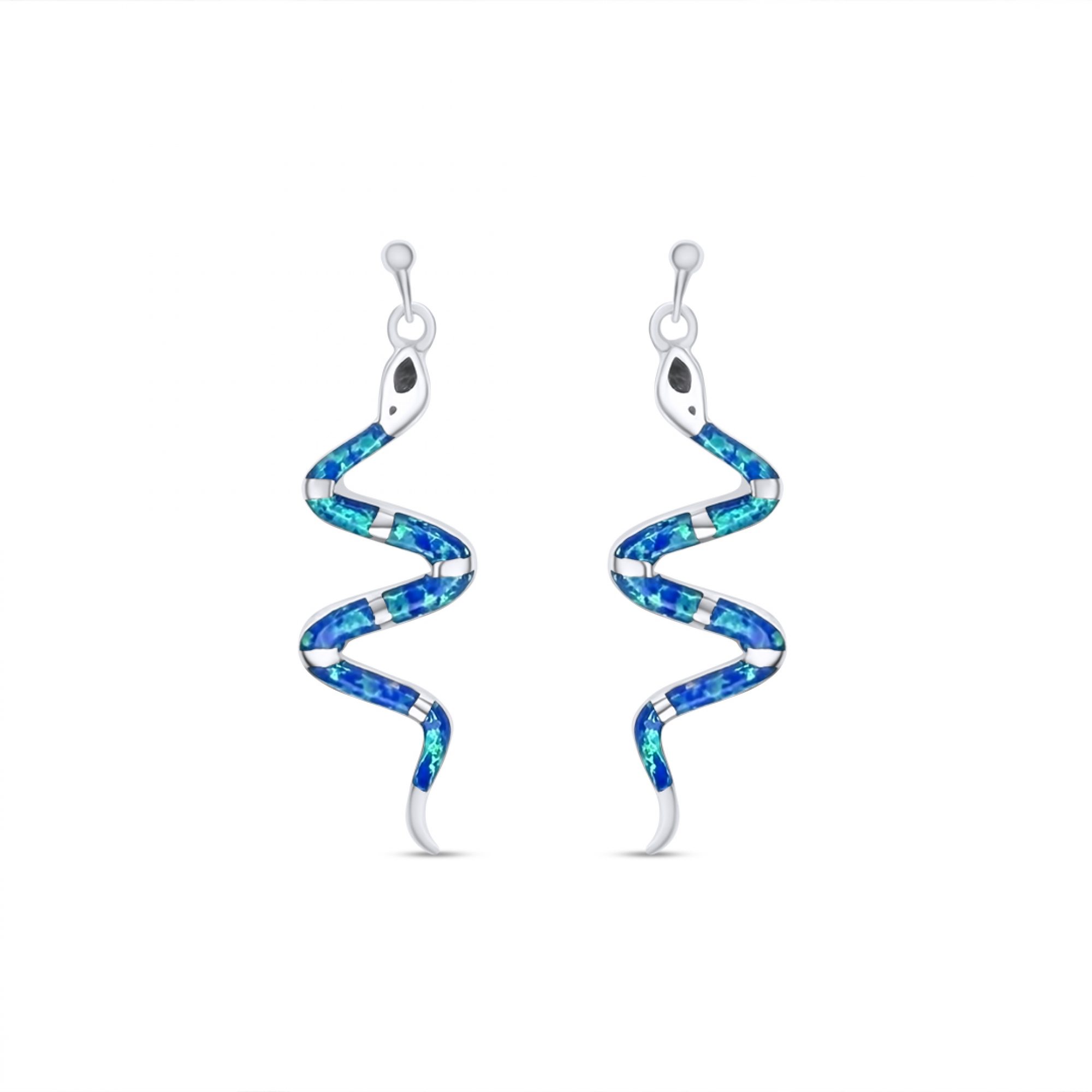 Σκουλαρίκια φίδια κρεμαστά με πέτρες όπαλ