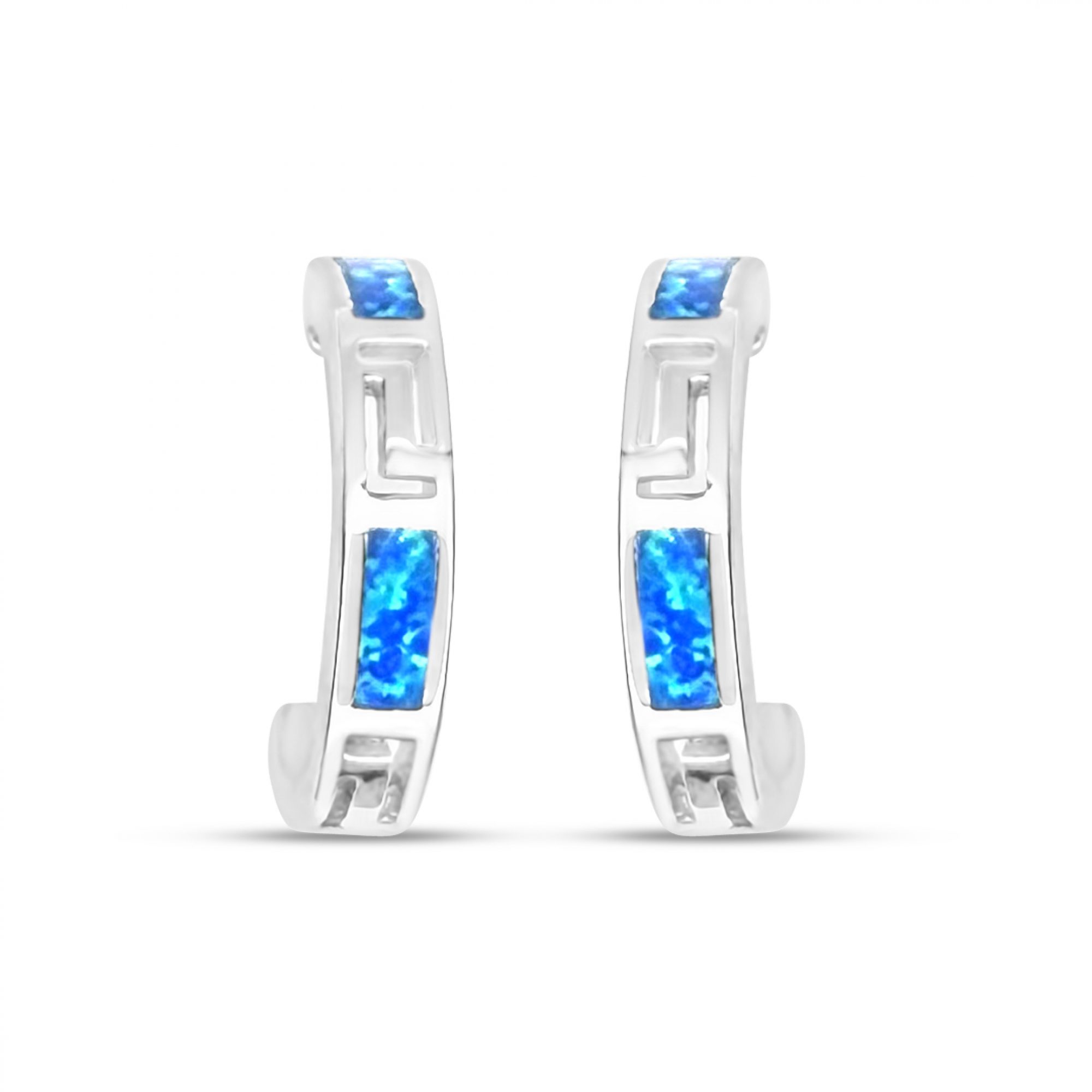 Σκουλαρίκια κρεμαστά με πέτρες όπαλ και μαίανδρο