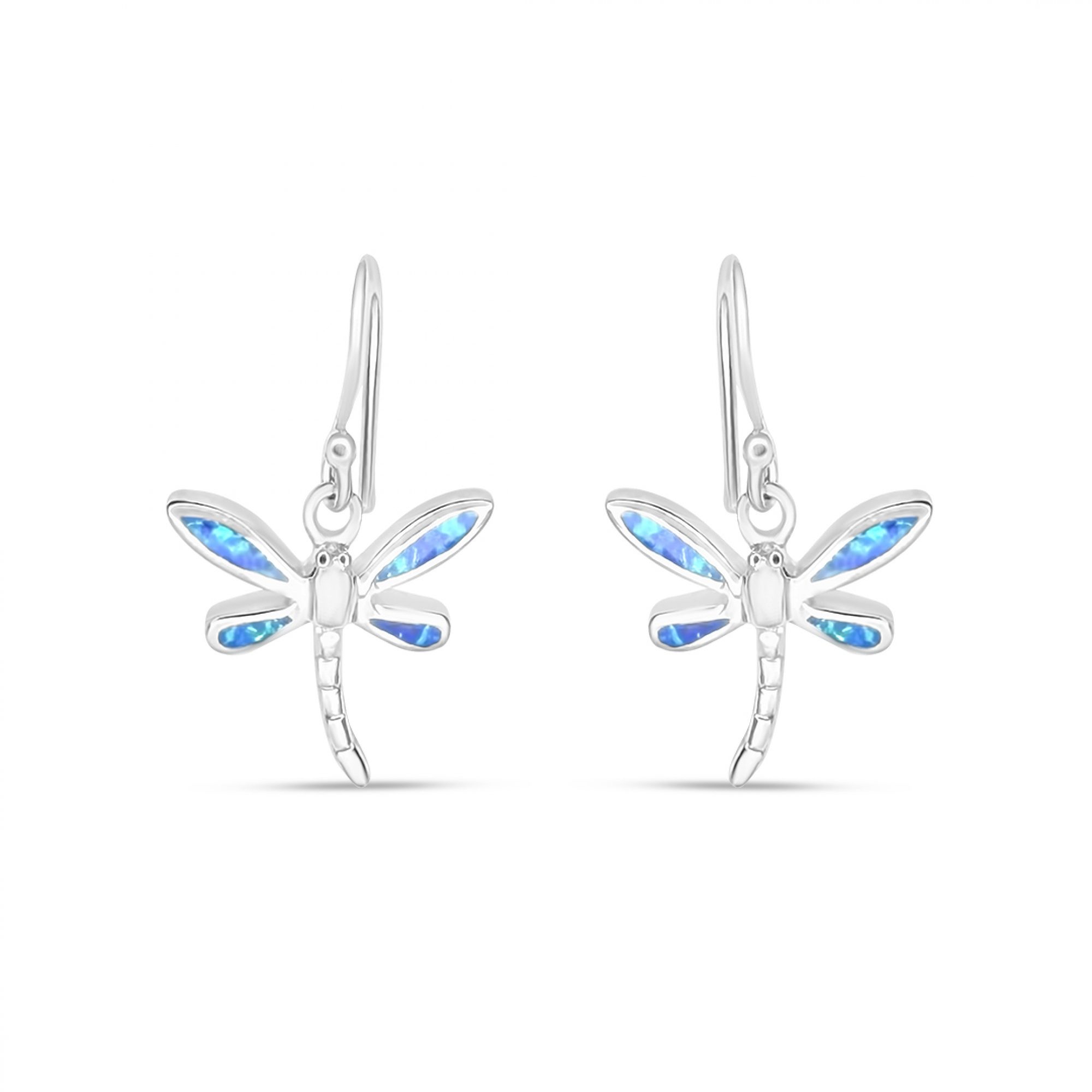 Σκουλαρίκια λιβελούλες κρεμαστά με πέτρες όπαλ