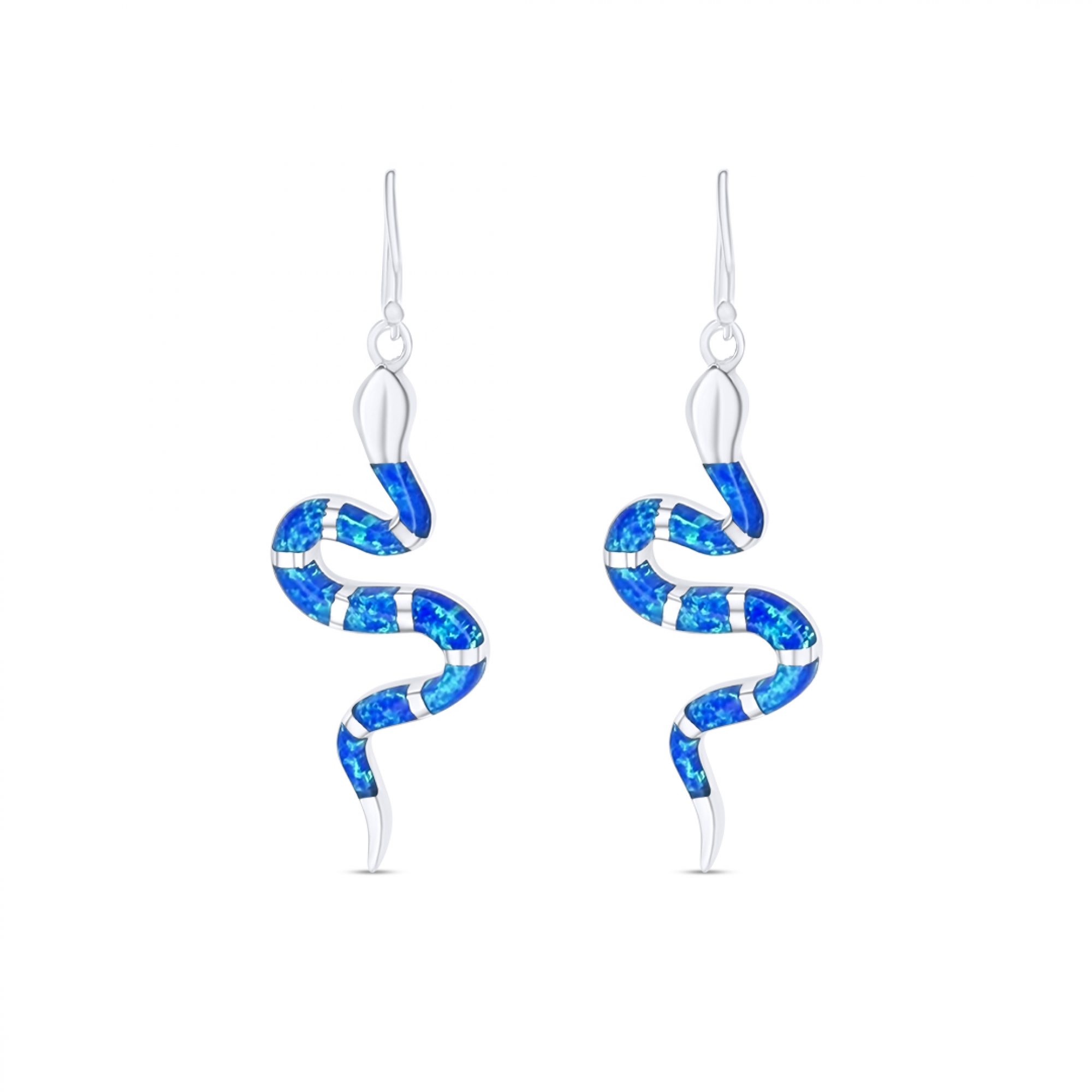 Σκουλαρίκια φίδια κρεμαστά με πέτρες όπαλ