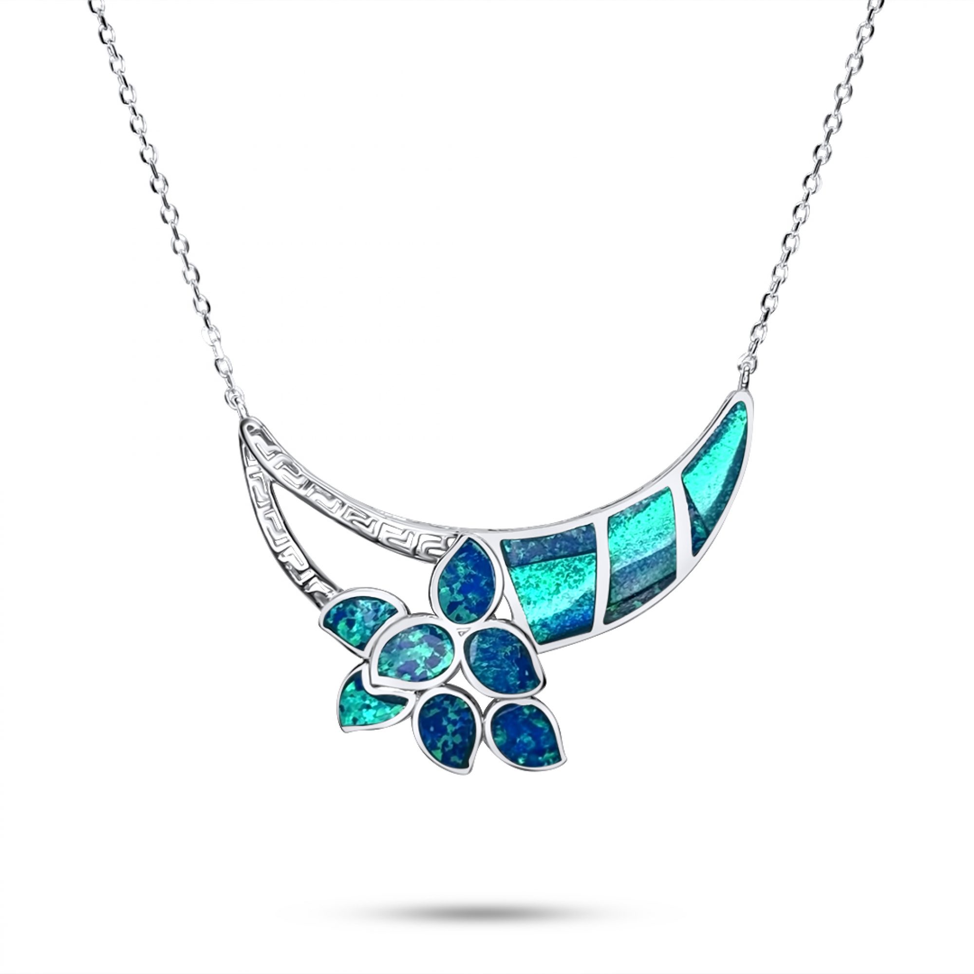 Κολιέ με πέτρες όπαλ και μαίανδρο