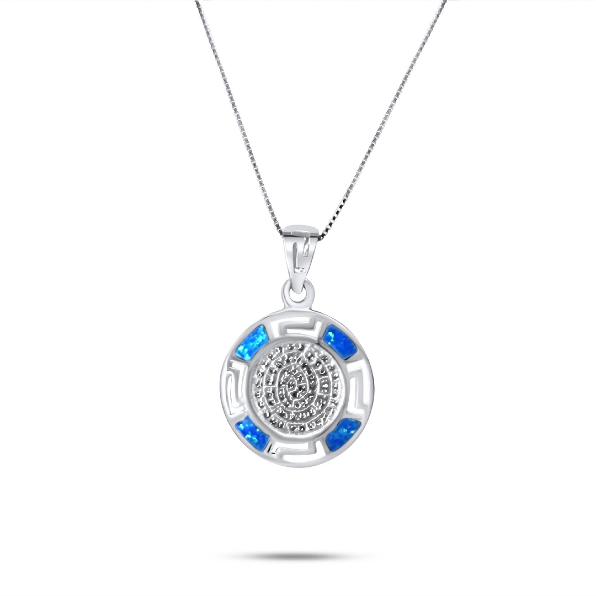 Κολιέ δίσκος της Φαιστού με πέτρες όπαλ και μαίανδρο