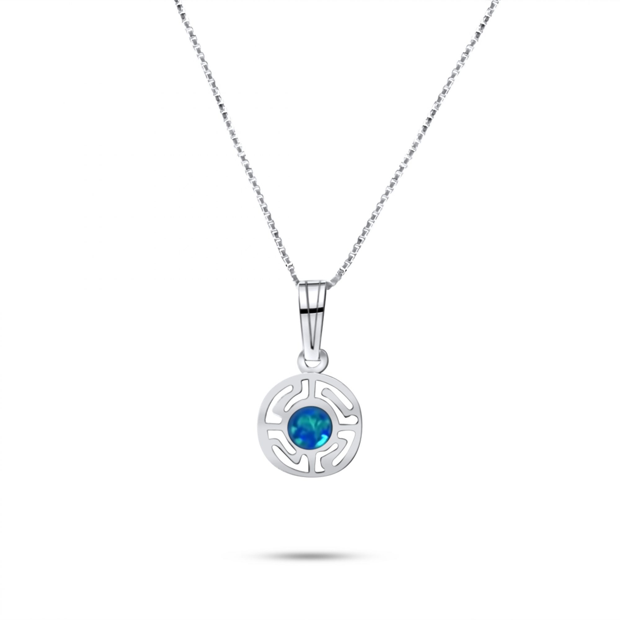 Κολιέ με πέτρα όπαλ και μαίανδρο