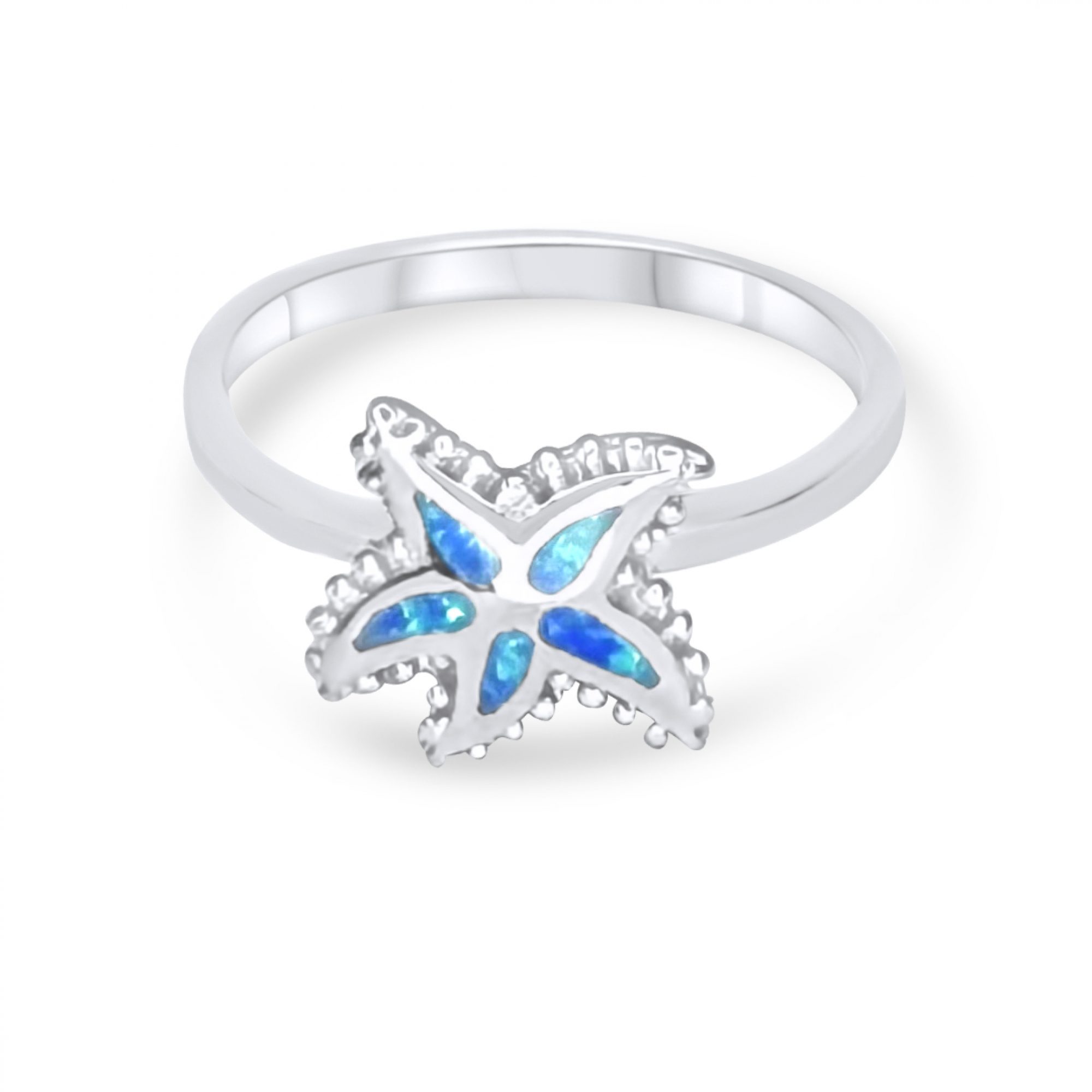 Δαχτυλίδι αστερίας με πέτρες όπαλ