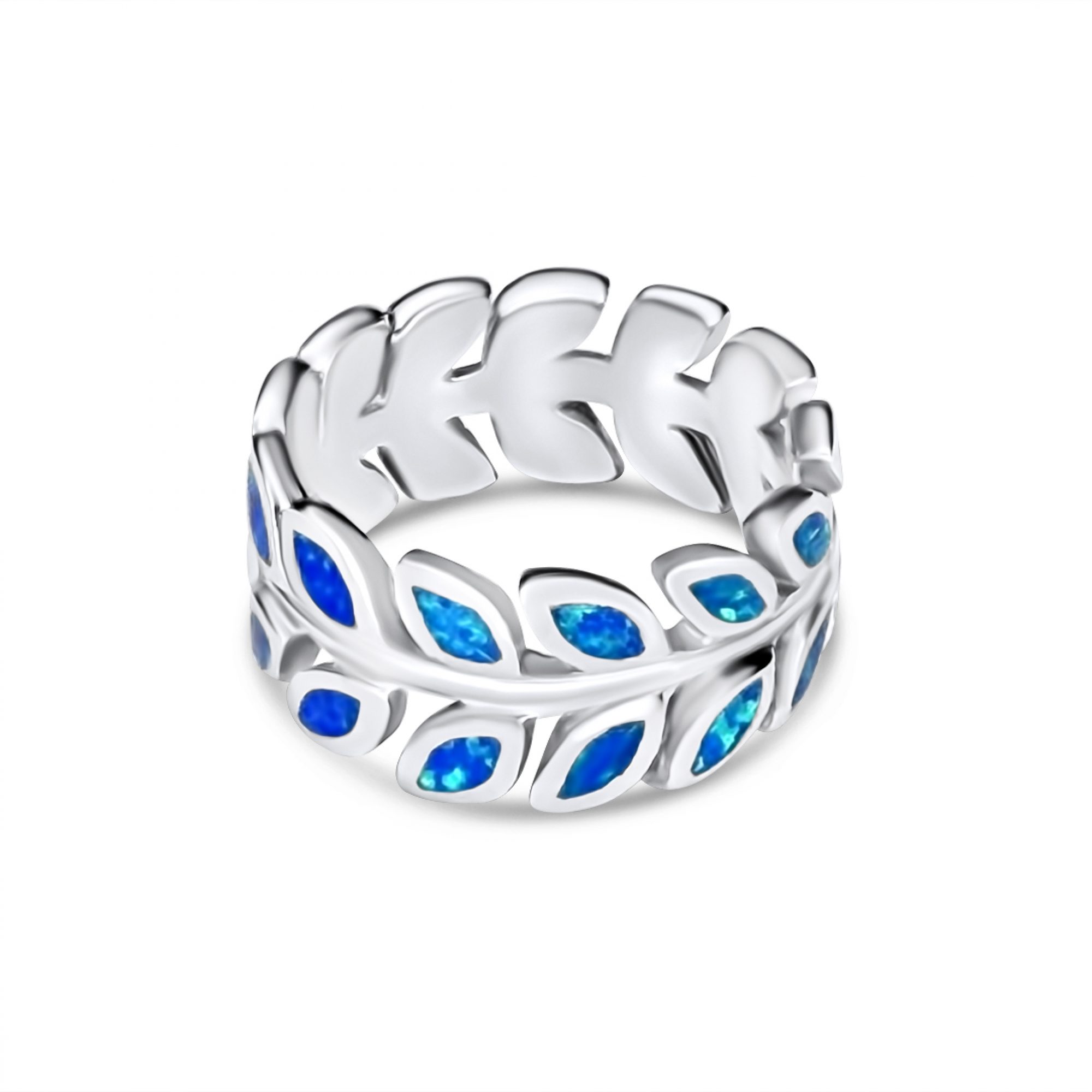 Δαχτυλίδι κλαδί ελιάς με πέτρες όπαλ