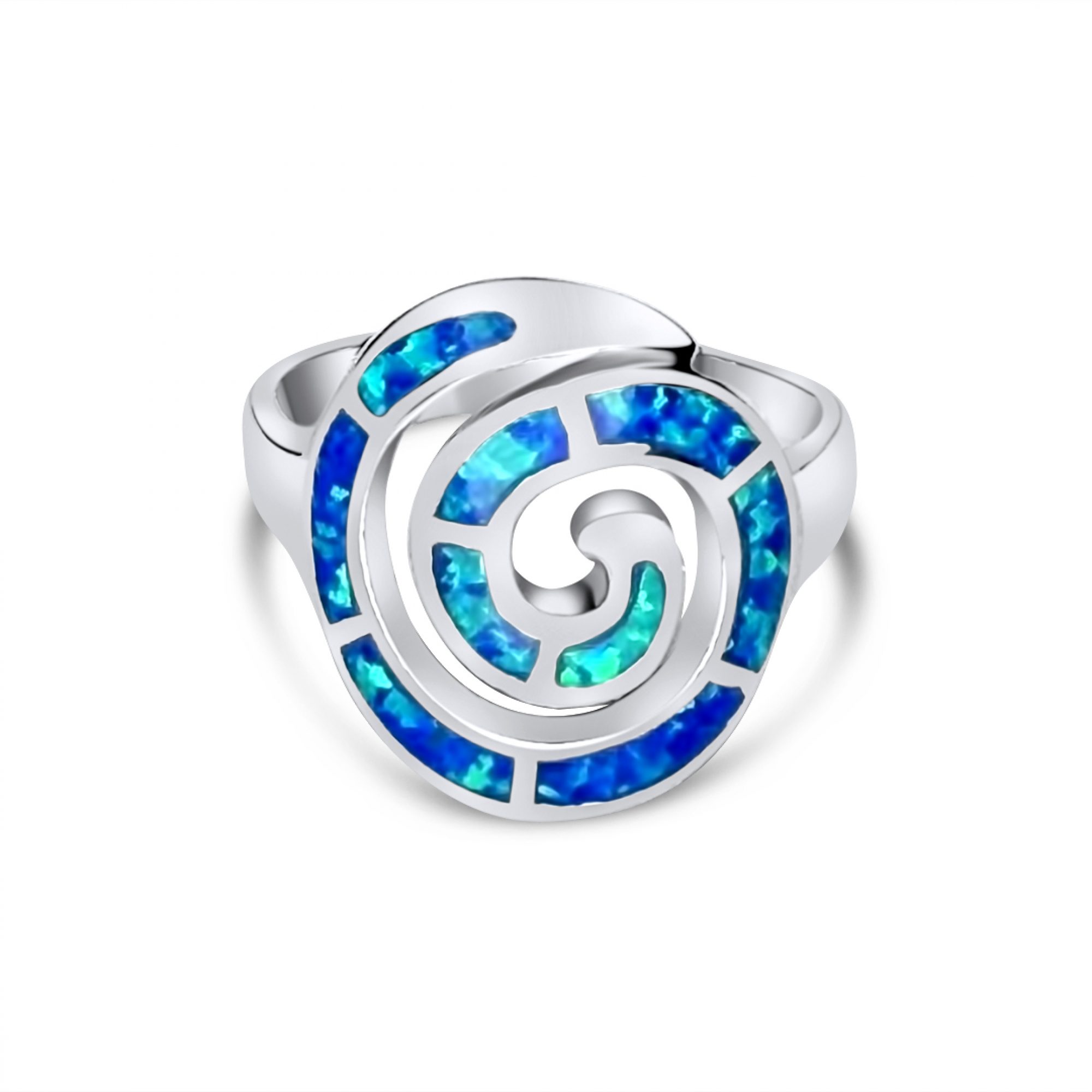 Δαχτυλίδι σπείρα με πέτρες όπαλ