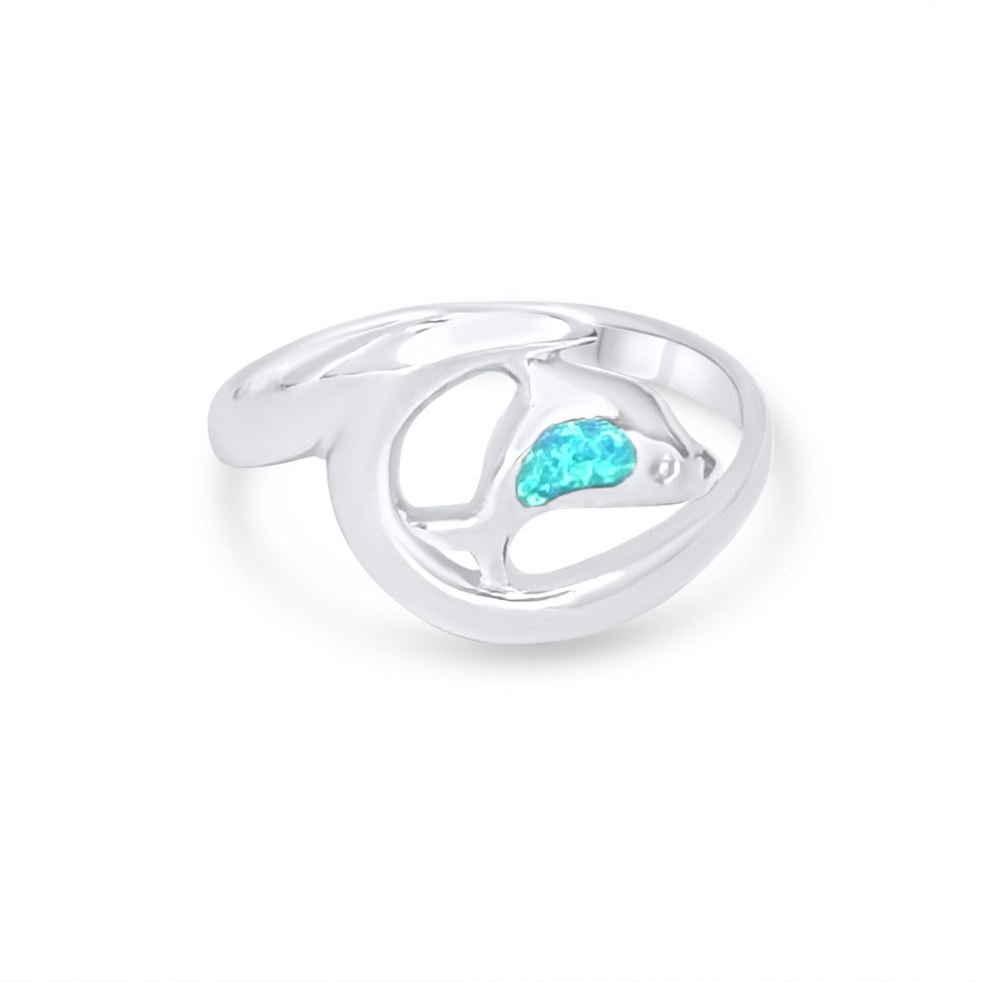 Δαχτυλίδι δελφίνι με πέτρα όπαλ