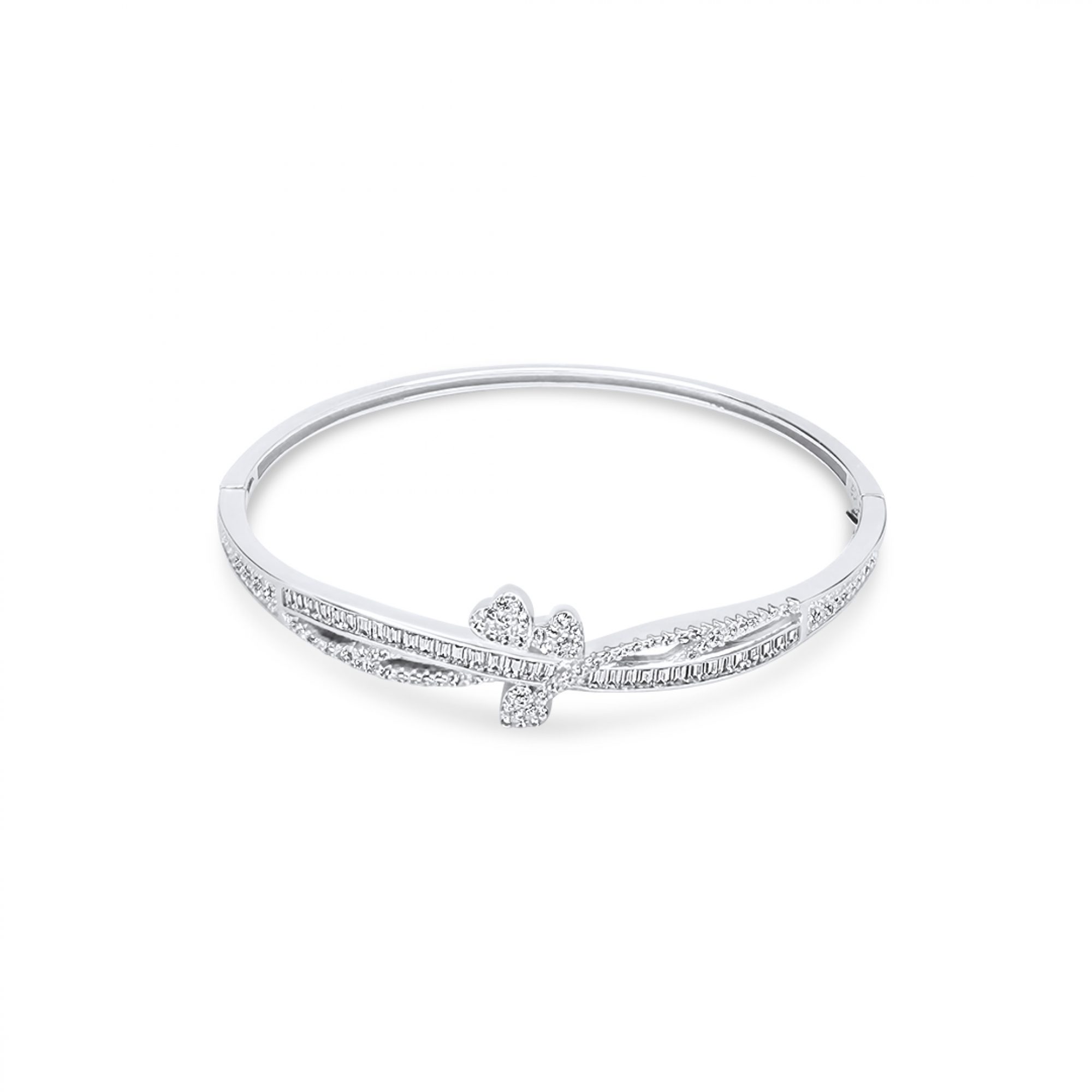 Bangle bracelet with zircon stones