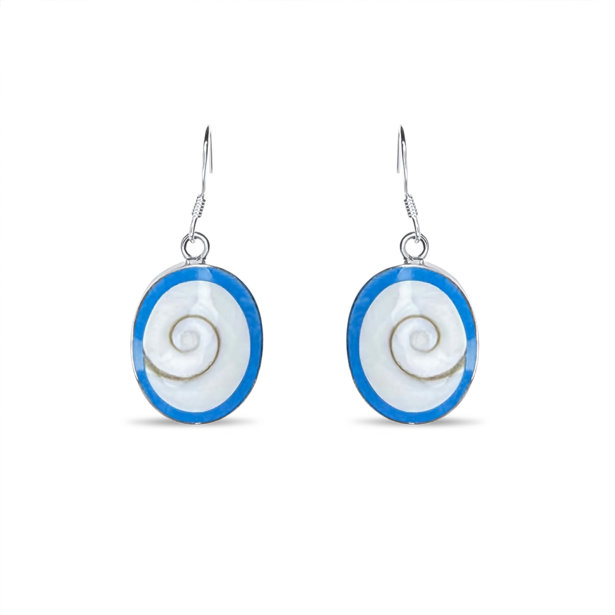 Σκουλαρίκια με μάτι της θάλασσας κρεμαστά