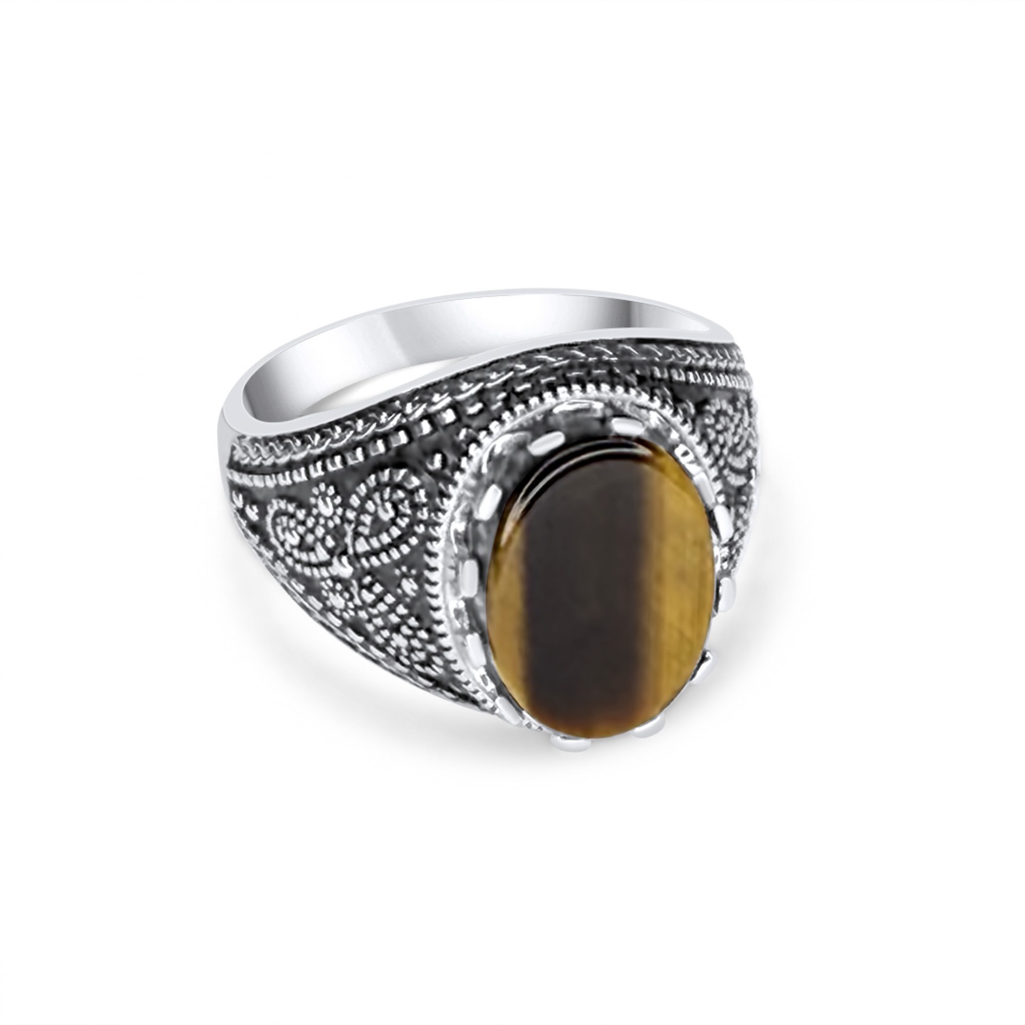 Δαχτυλίδι με πέτρα μάτι της τίγρης