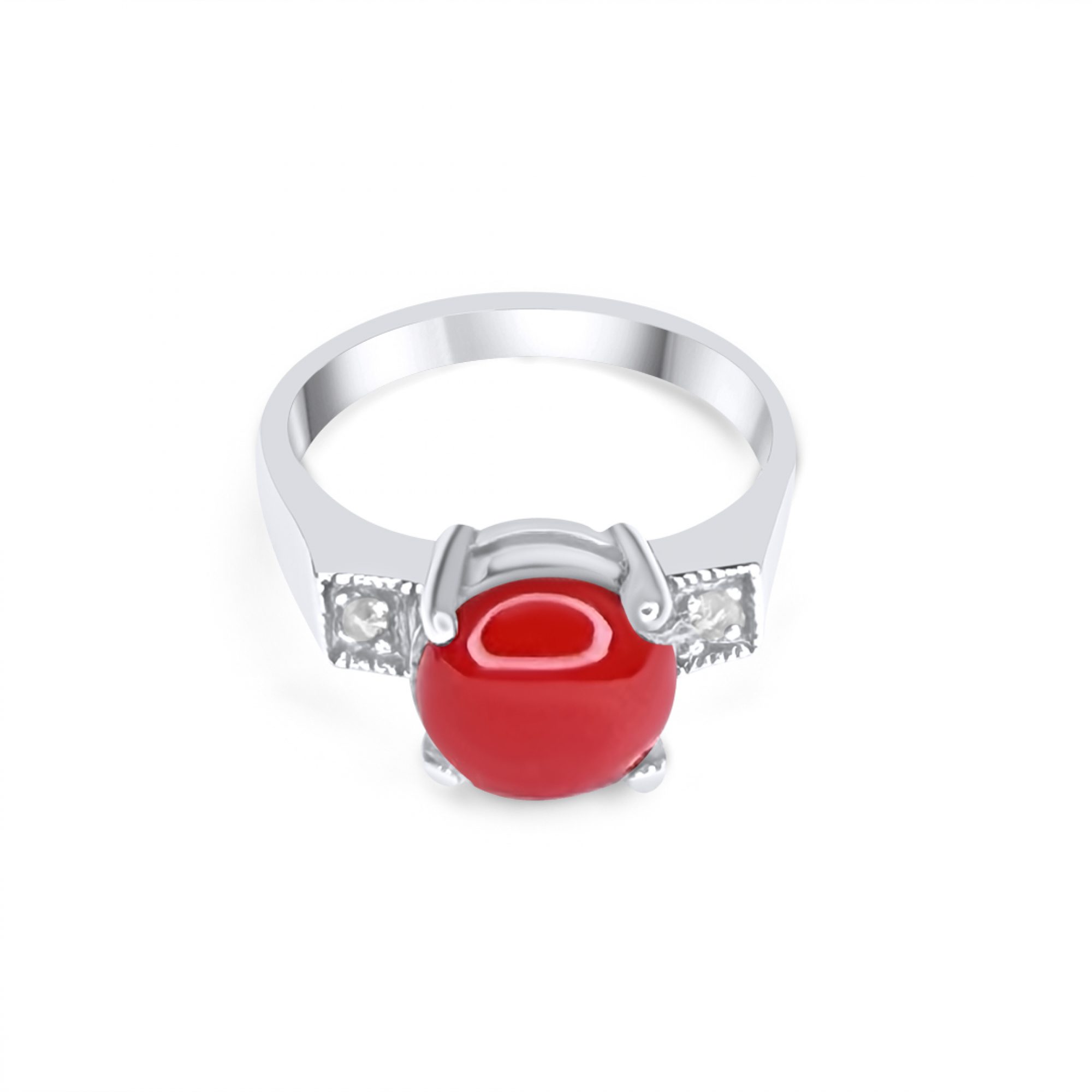 Δαχτυλίδι με πέτρα κοράλι και μαρκασίτες