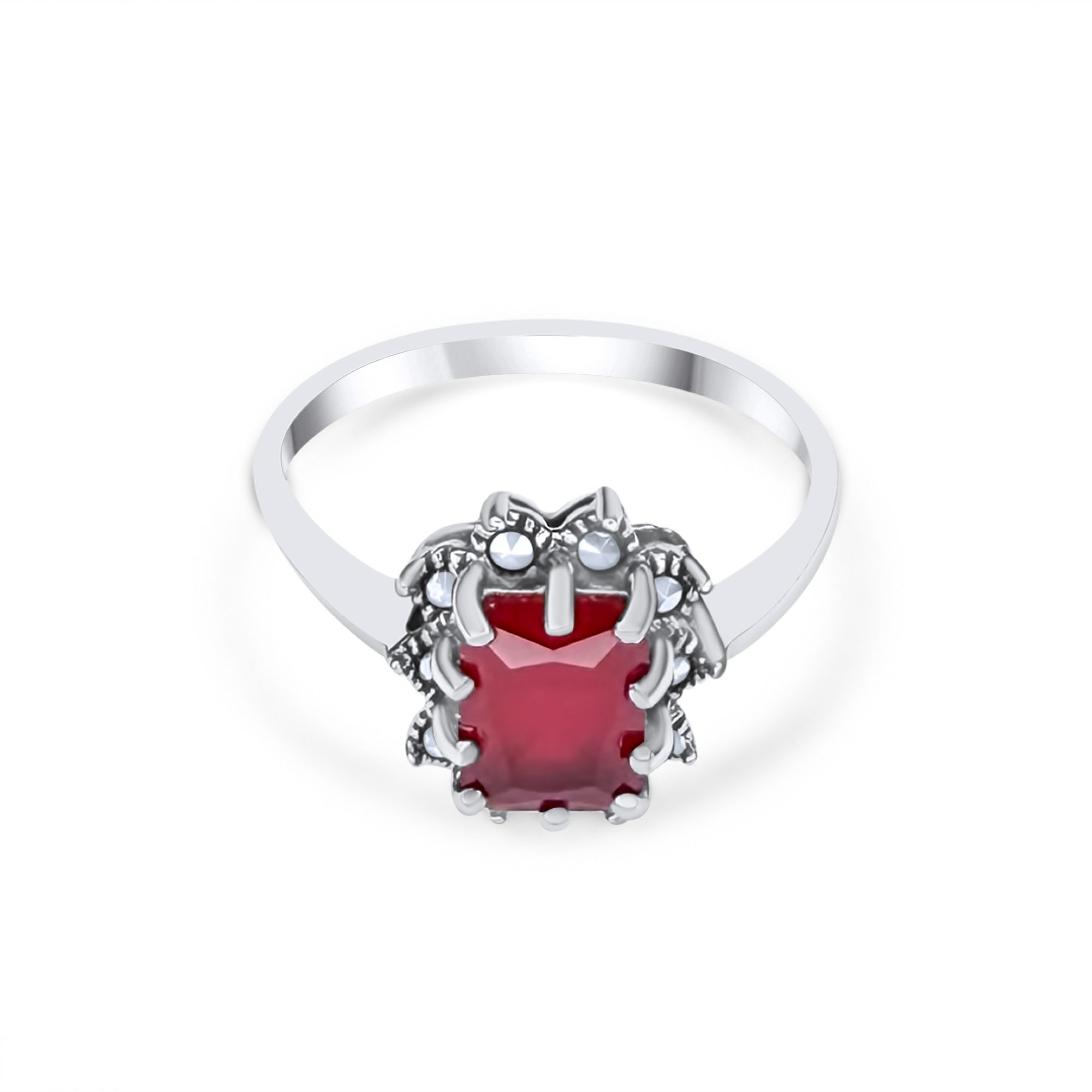 Δαχτυλίδι με πέτρα γρανάδα και μαρκασίτες