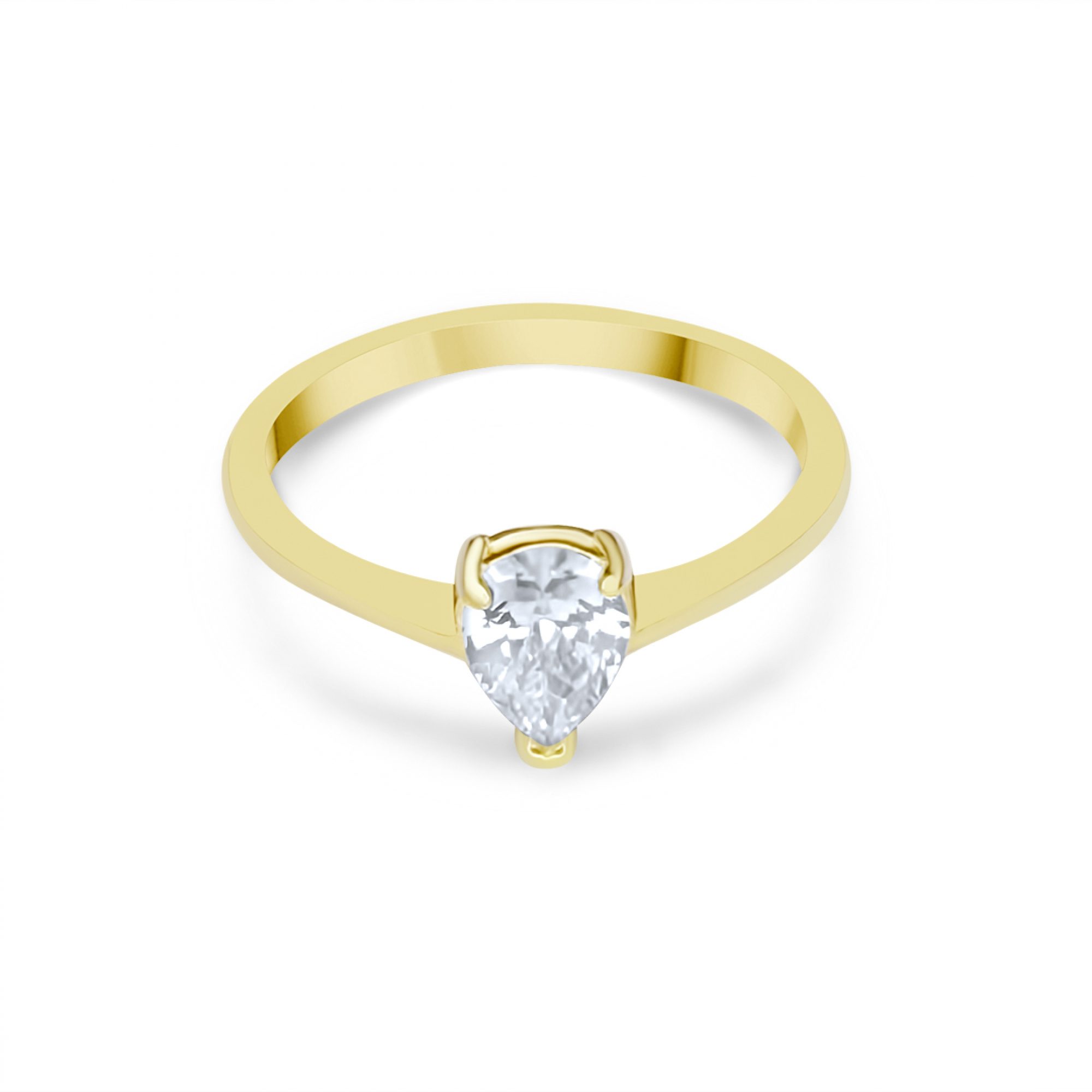 Επίχρυσο δαχτυλίδι με πέτρα ζιργκόν 